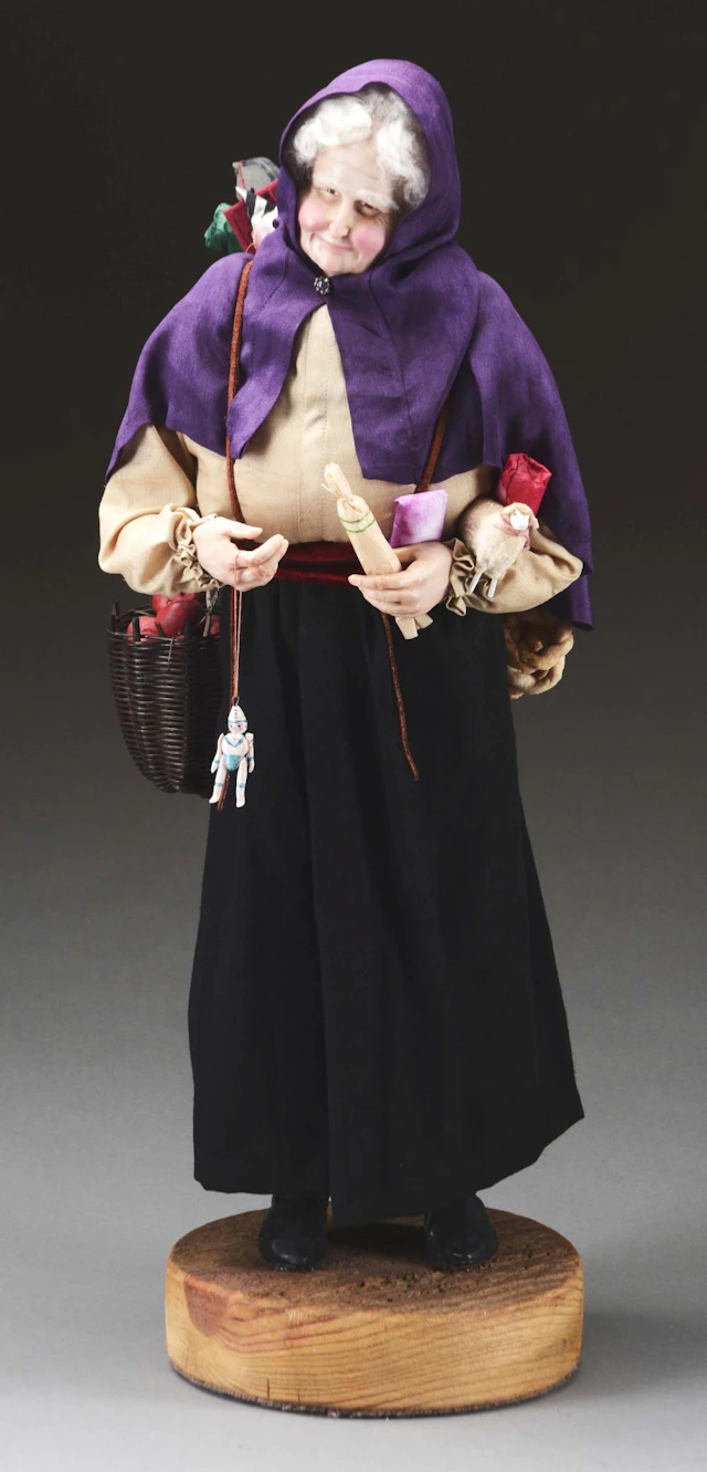 Large figure of Befana The Italian Gift Giver By Artist Rosemary Volpi.