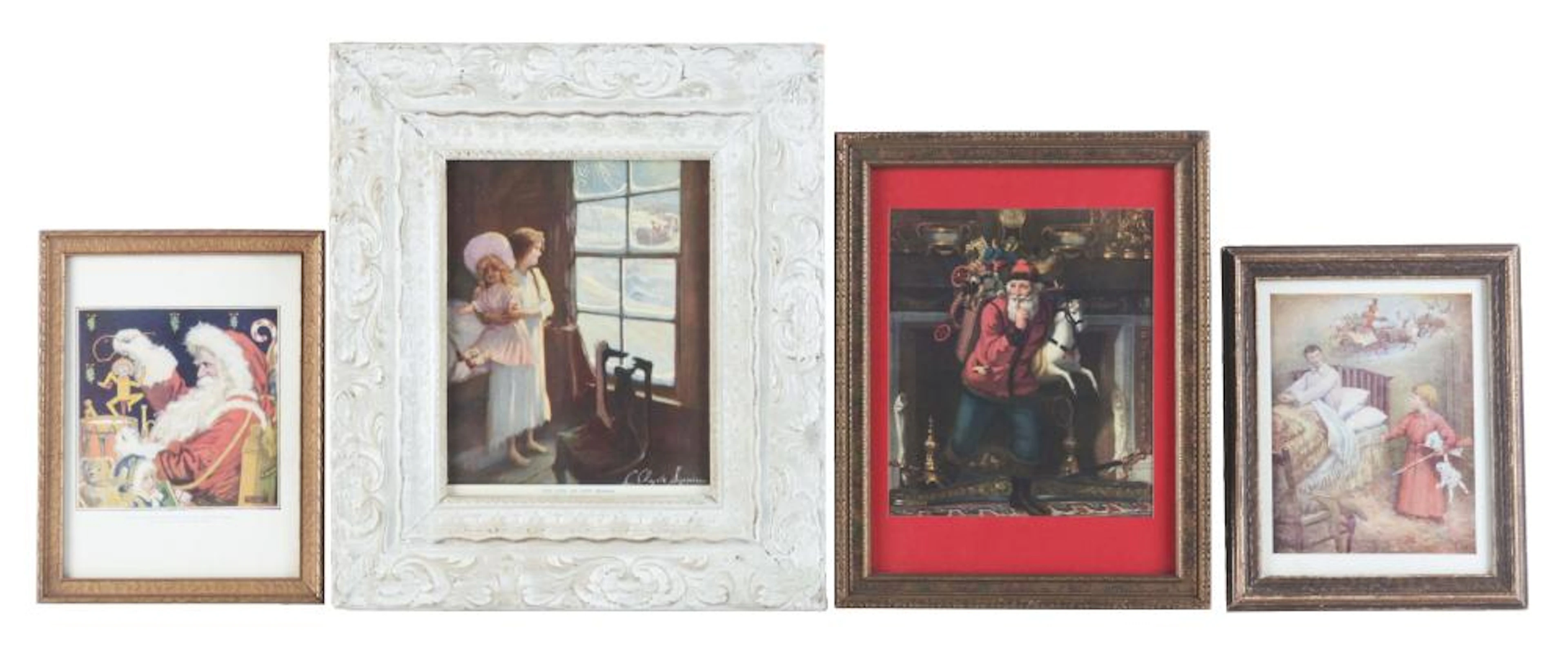 Lot of 4: Framed Christmas Prints.