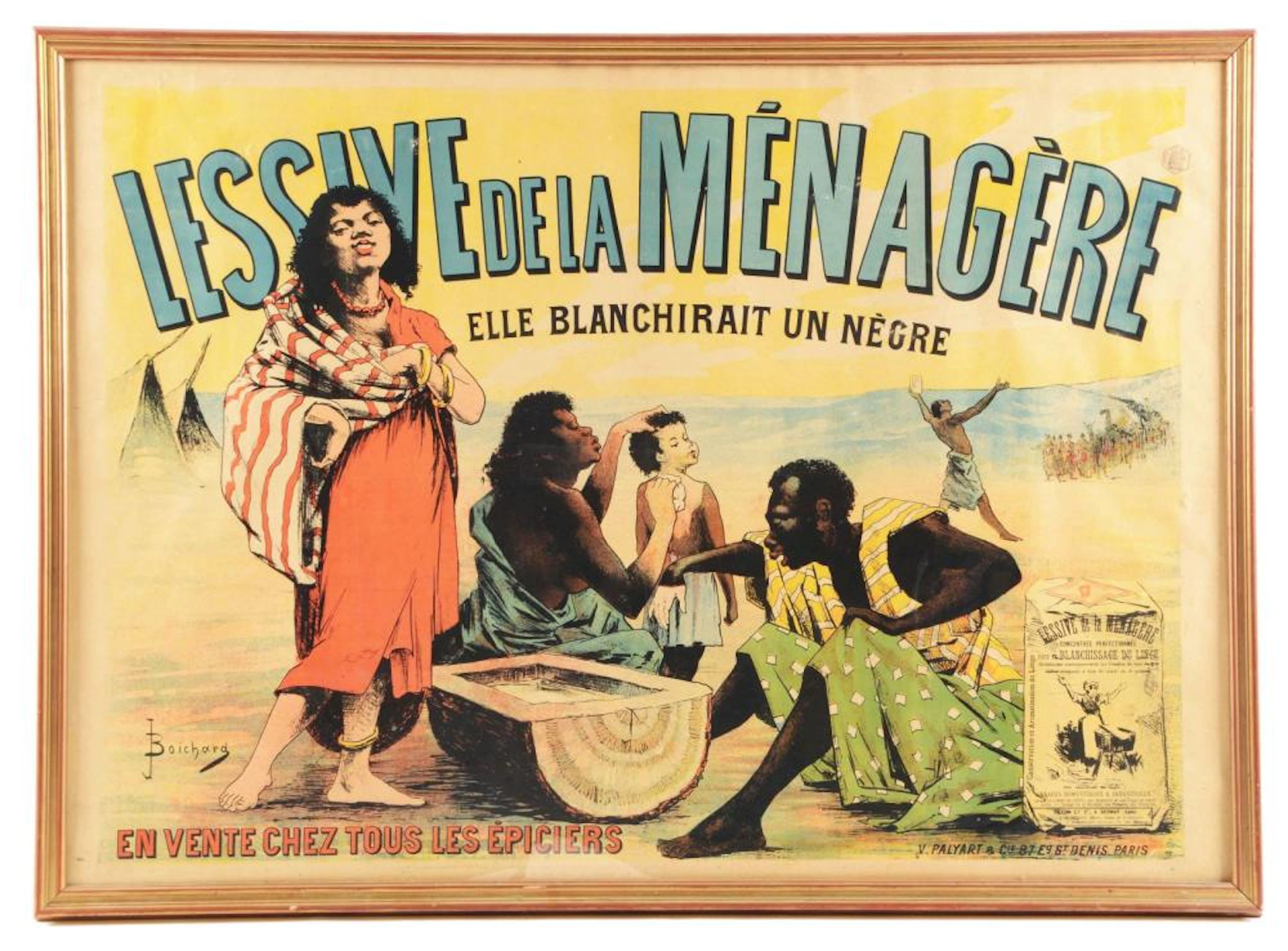 FRAMED LESSIVE DE LA MENAGERE BLACK AMERICANA POSTER.