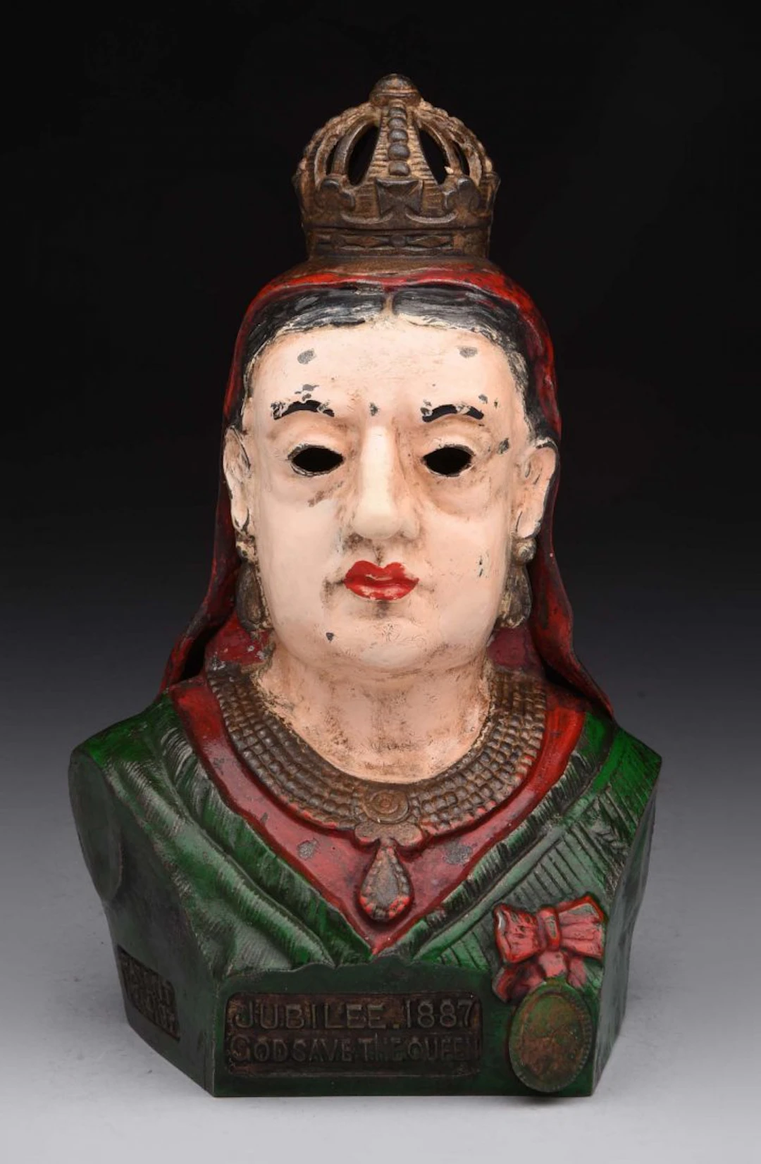 Queen Victoria Cast Iron Mechanical Bank.