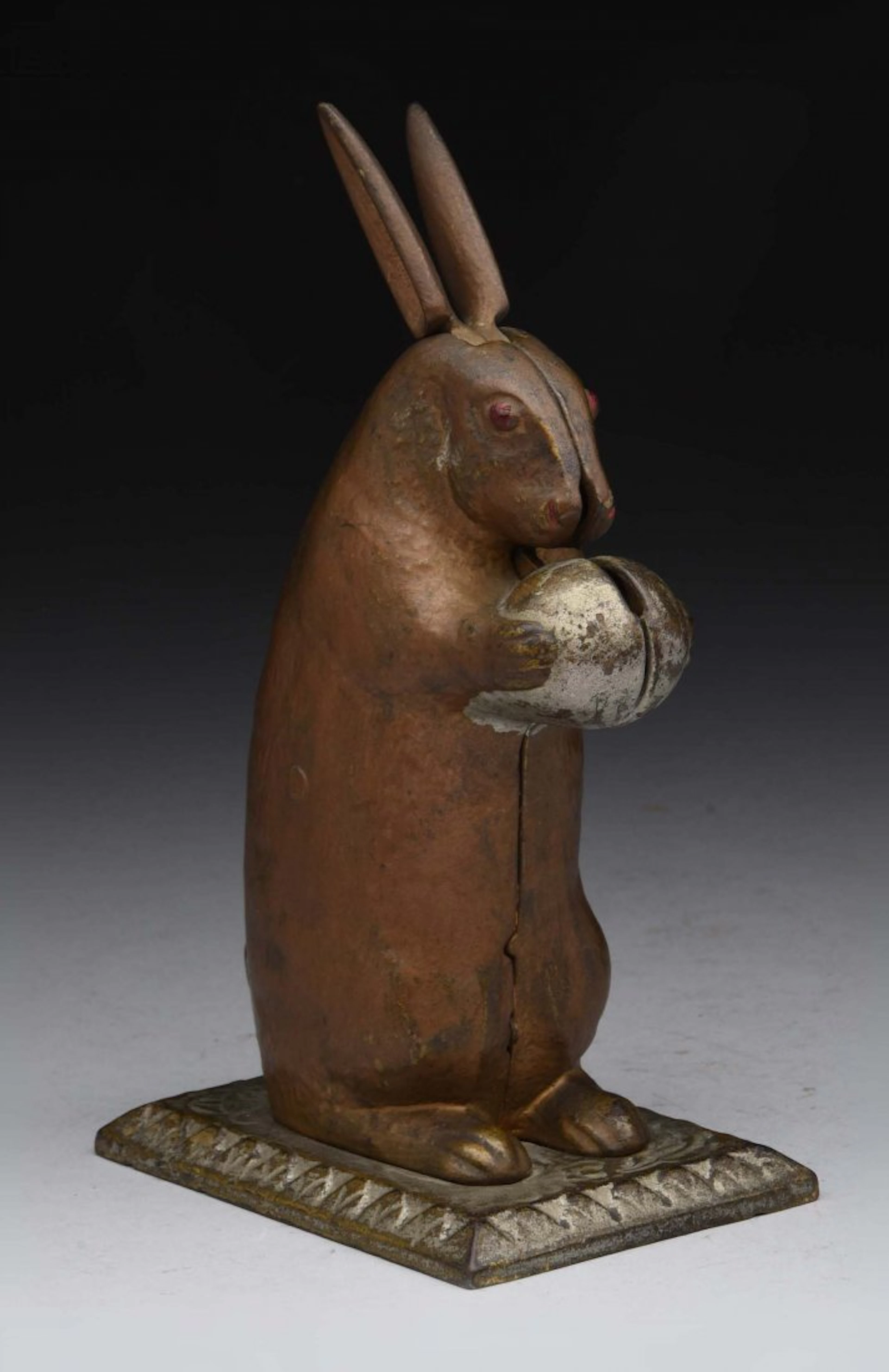 Large "Rabbit Standing" Cast Iron Mechanical Bank.