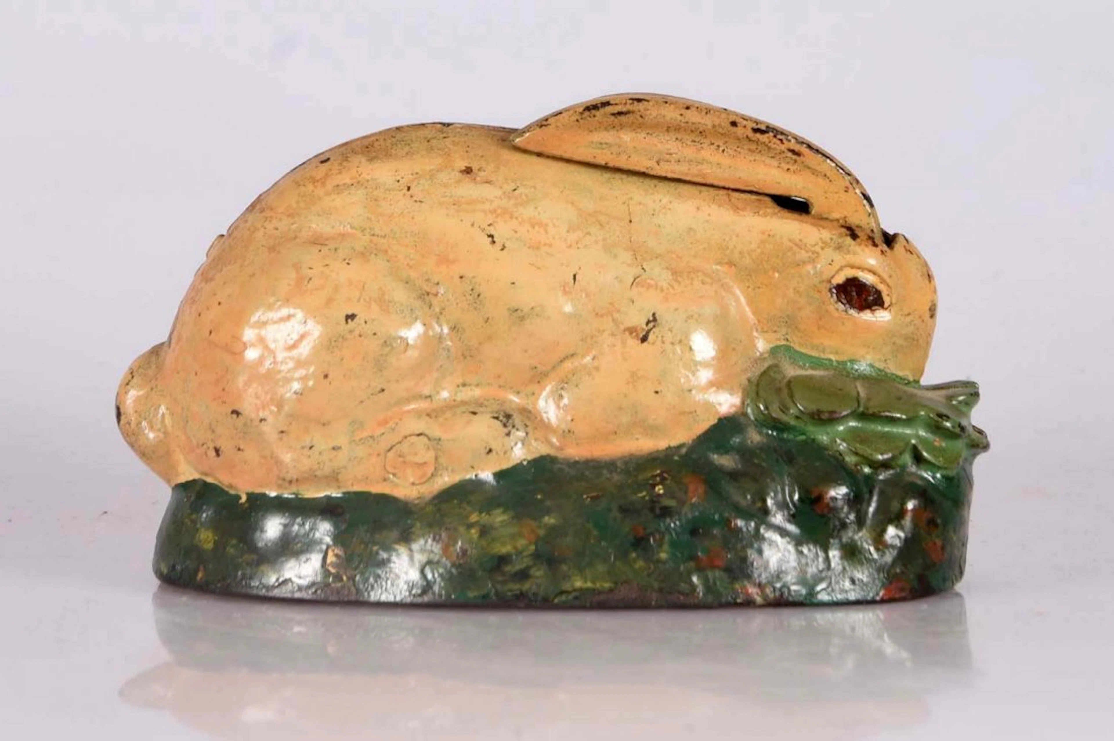 Kilgore Rabbit In Cabbage Cast Iron Mech. Bank.