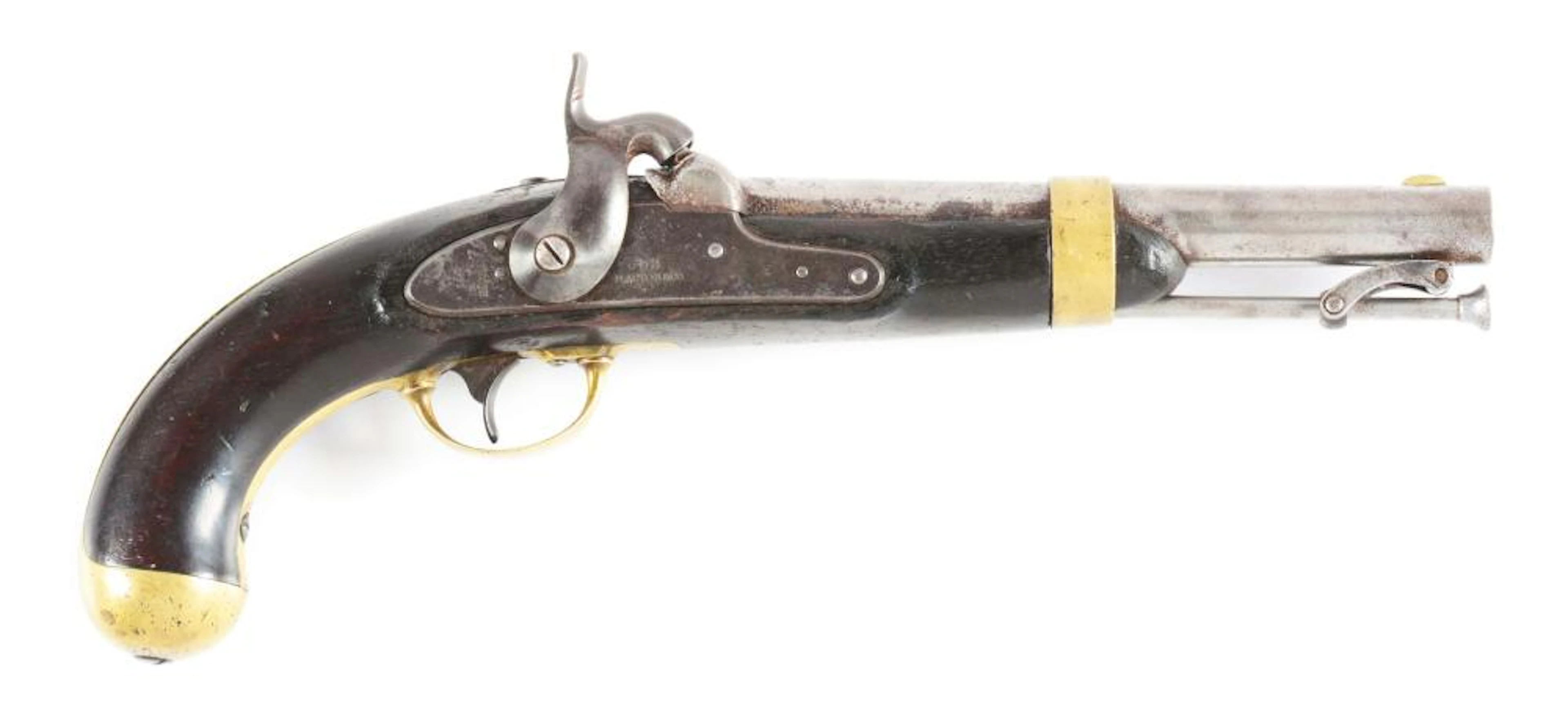 (A) Model 1842 H. Aston & Co. Percussion Pistol.