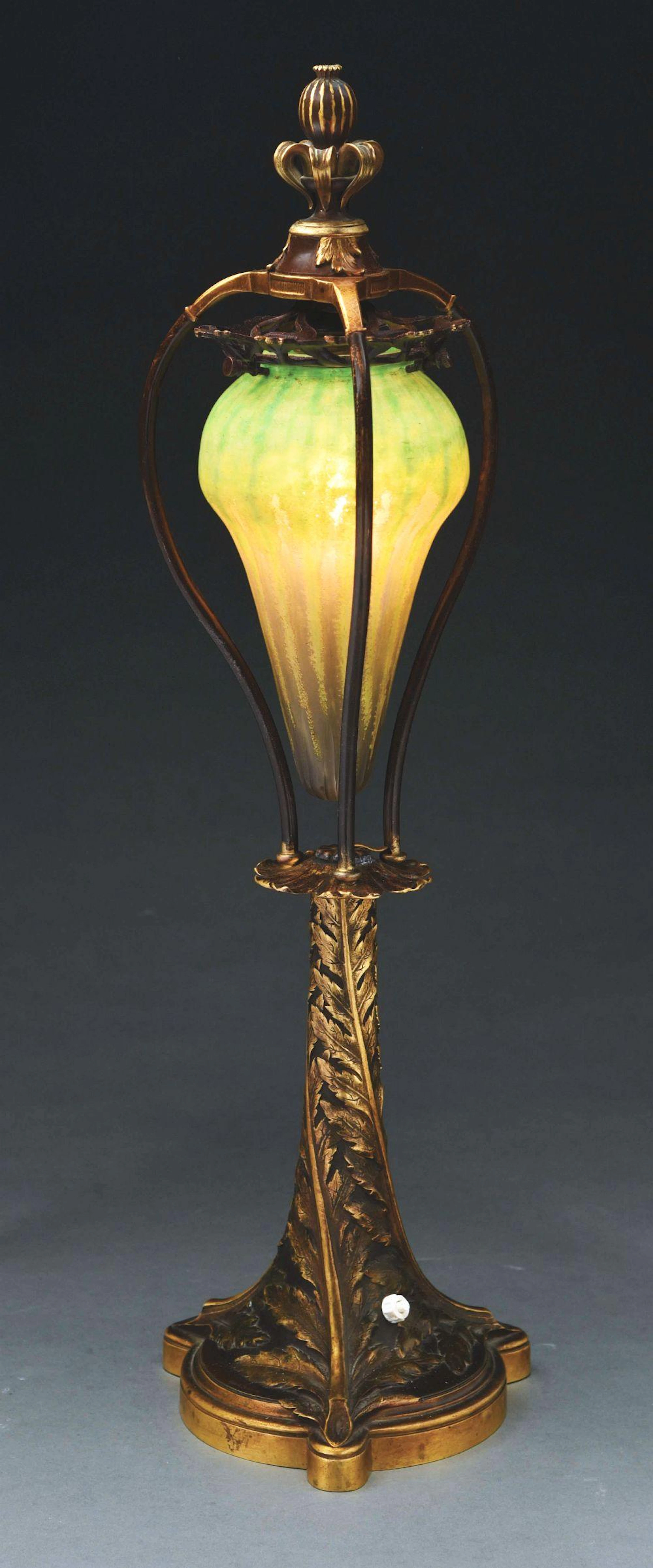 RAOUL LARCHE AND DAUM NANCY TABLE LAMP.