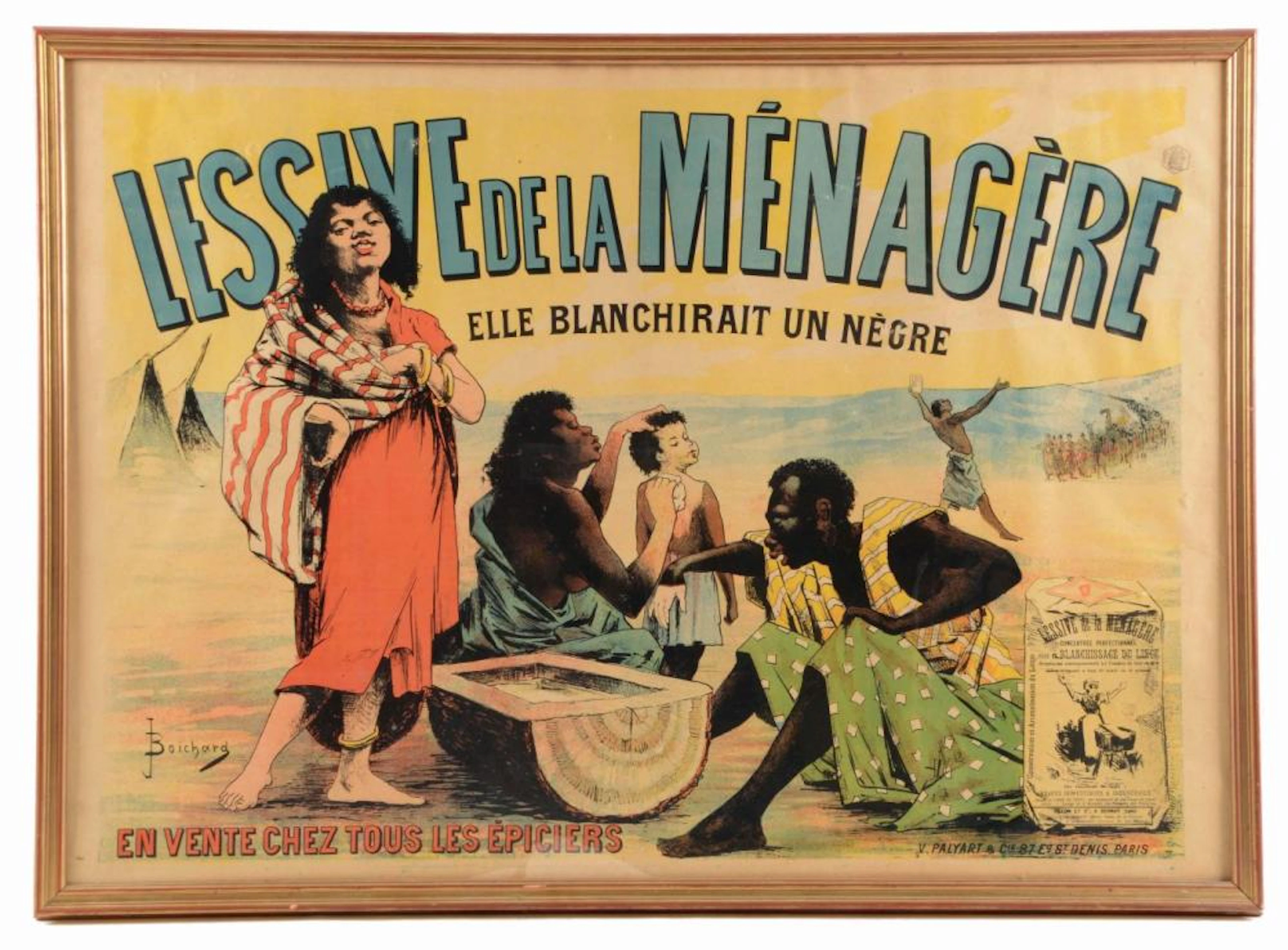 Framed Lessive De La Menagere Black Americana Poster.