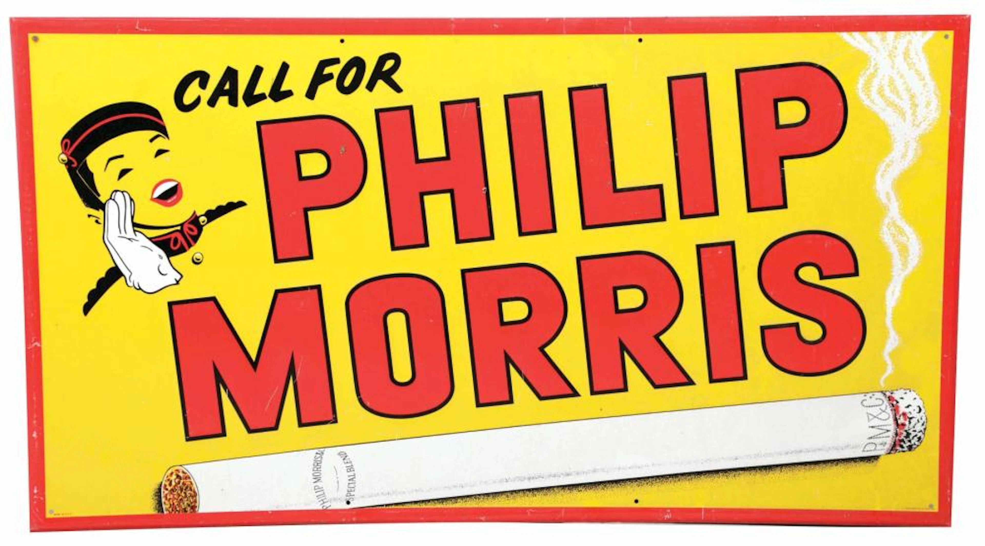 Philip Morris Embossed Tin Sign.