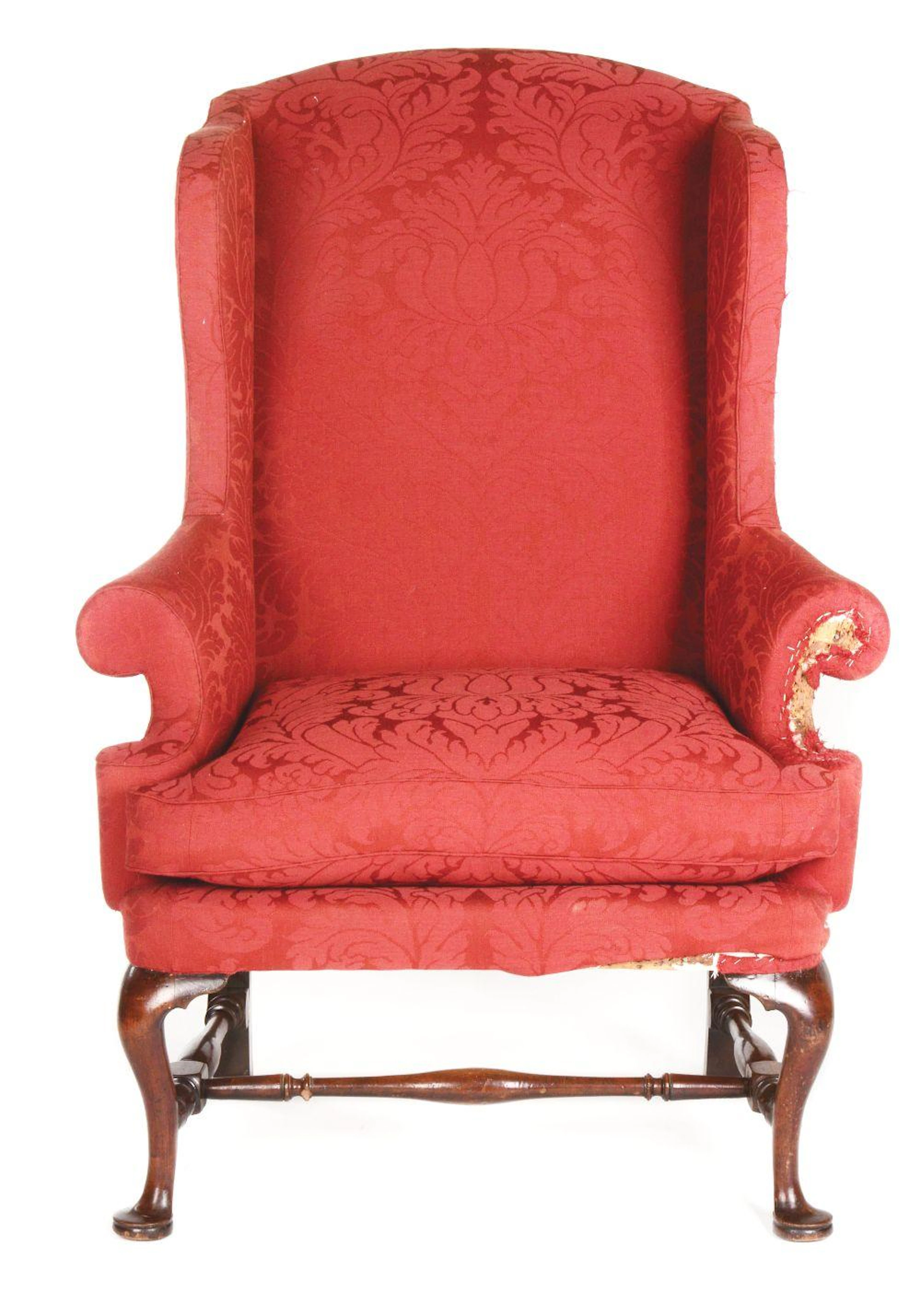 QUEEN ANNE EASY CHAIR. BOSTON, MASSACHUSETTS. CIRCA 1740.
