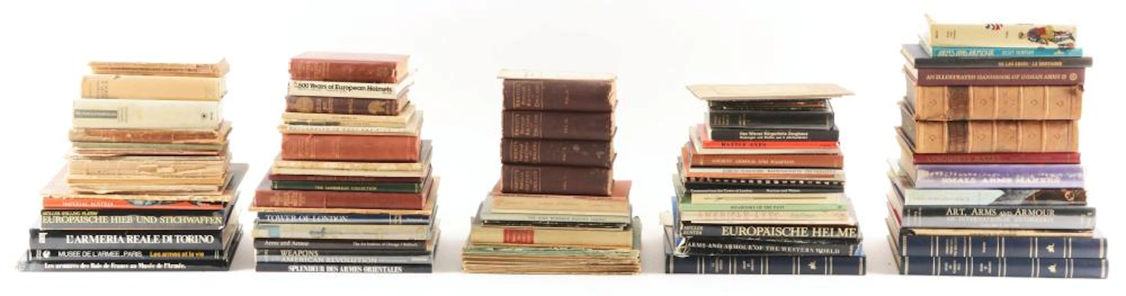 AN EXPANSIVE LOT OF BOOKS ON FIREARMS, ARMS AND ARMOUR, AND MORE.