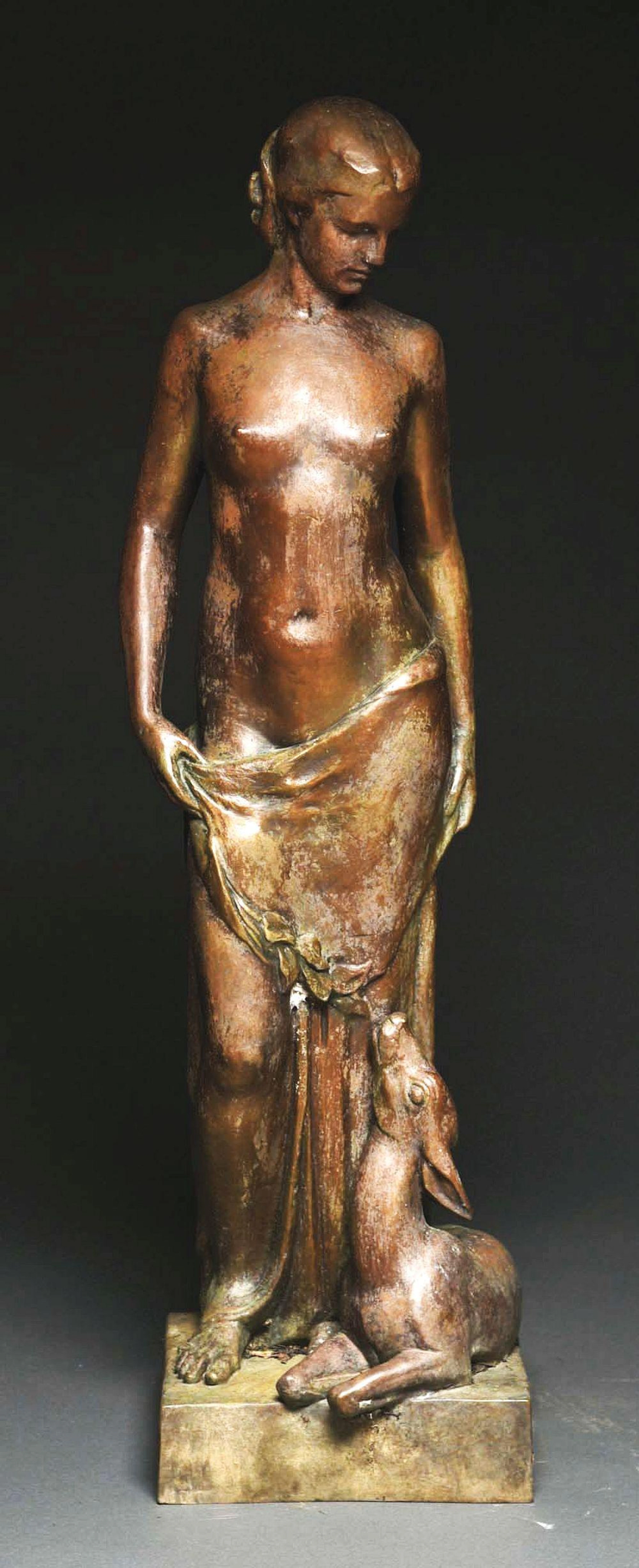AFTER EDWARD BERGE (AMERICAN, 1876-1924) MAIDEN WITH FAUN