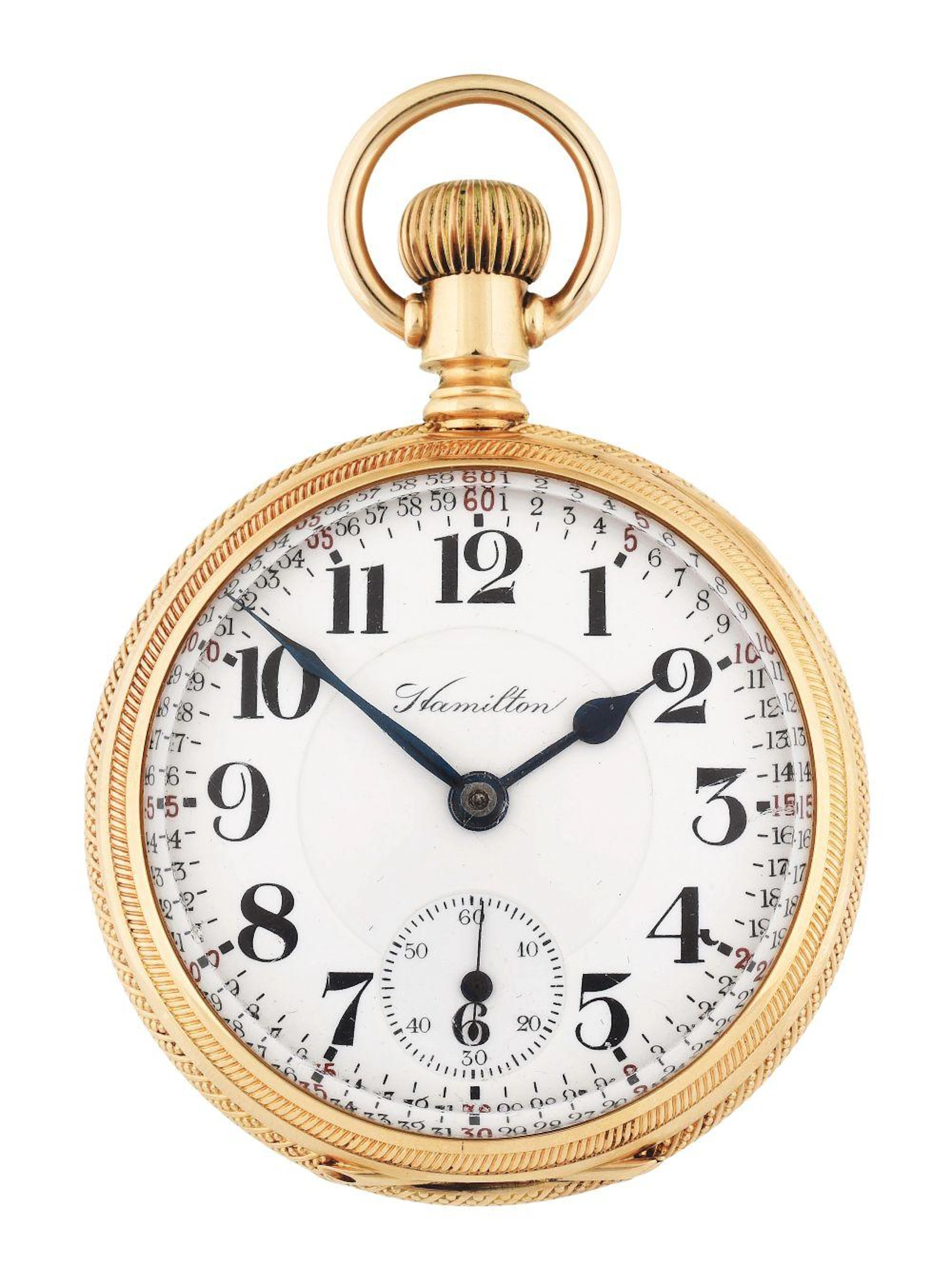 14K GOLD HAMILTON 946 SALESMAN CASE O/F RAILROAD POCKET WATCH.
