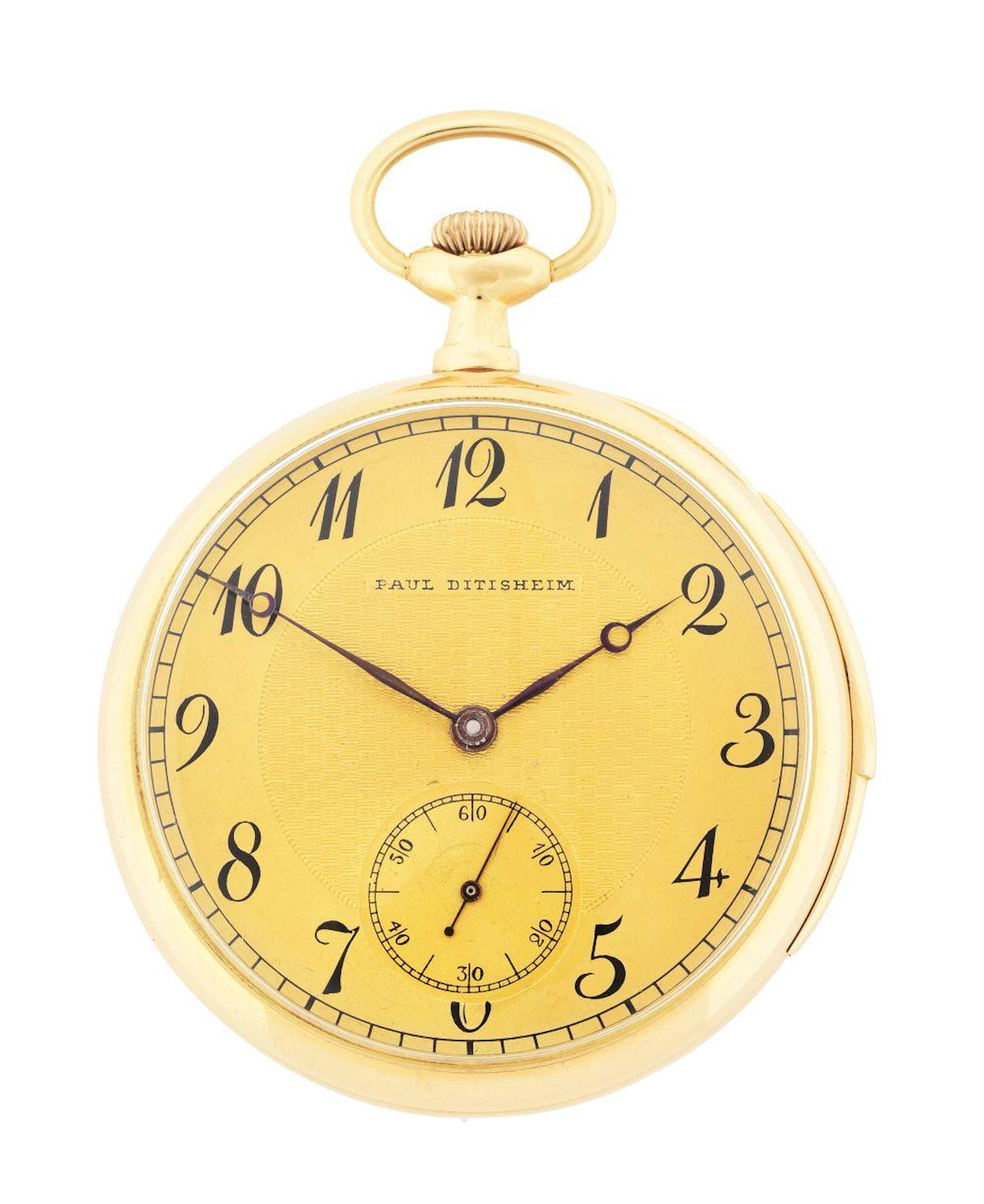 18K GOLD PAUL DITISHEIM GRAND PRIX PARIS 1900 MINUTE REPEATING O/F POCKET WATCH.