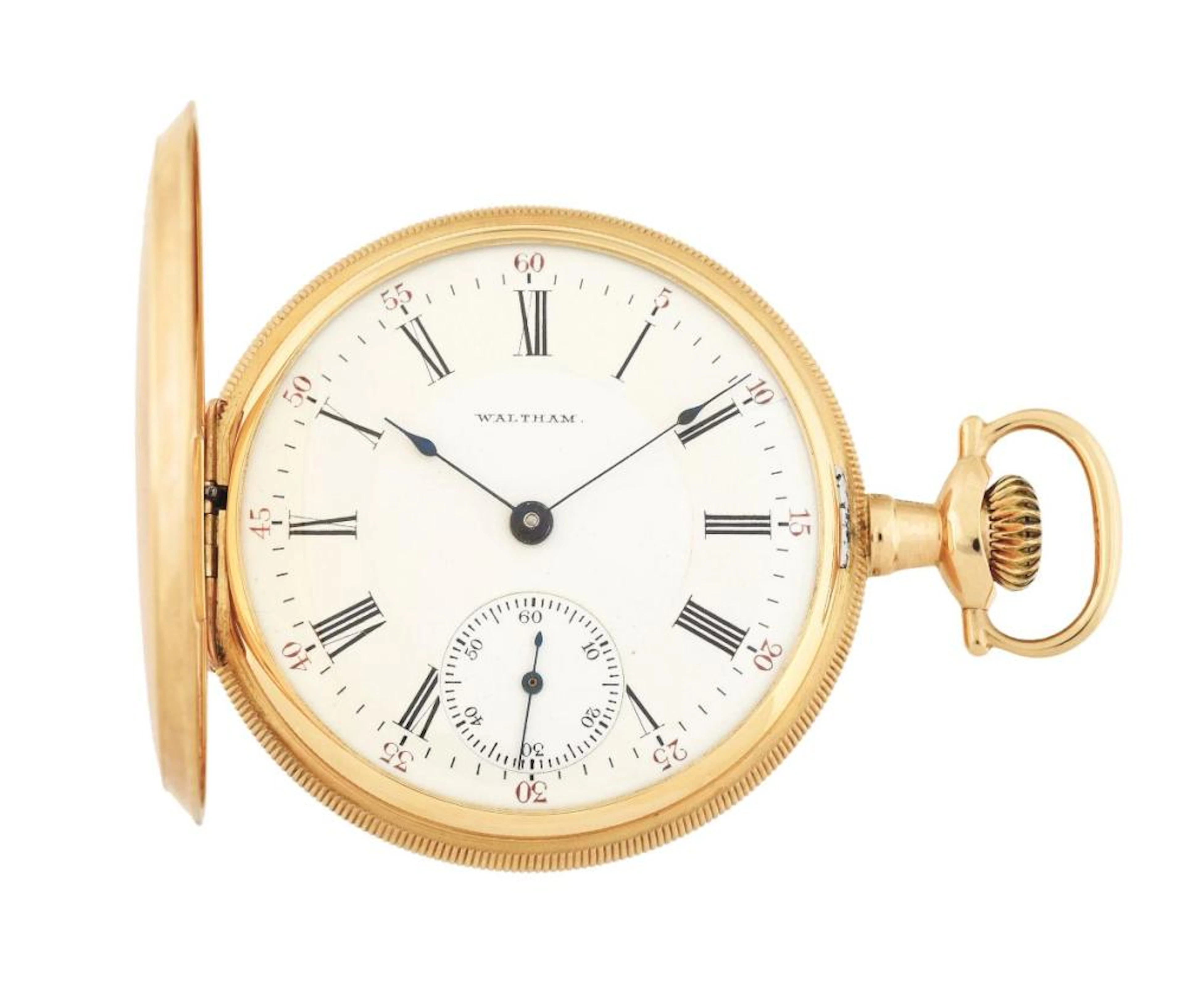 14K YELLOW GOLD AMERICAN WALTHAM P.S. BARTLETT H/C POCKET WATCH, CIRCA 1915.