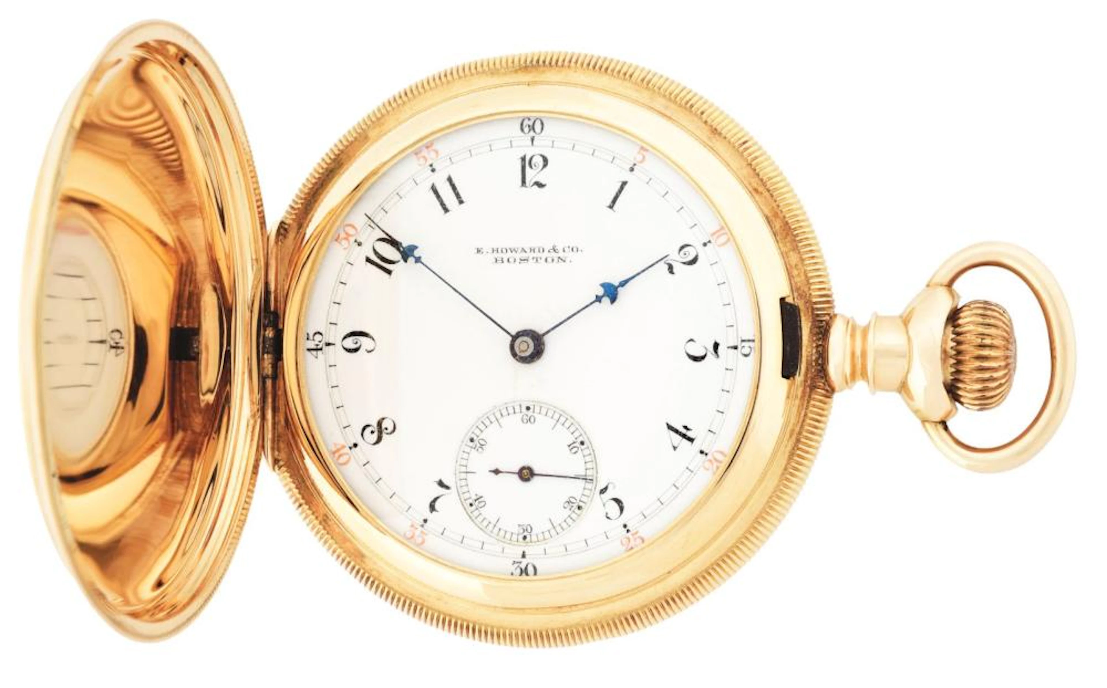 14K GOLD E. HOWARD & CO, BOSTON, H/C POCKET WATCH, CIRCA 1890'S.