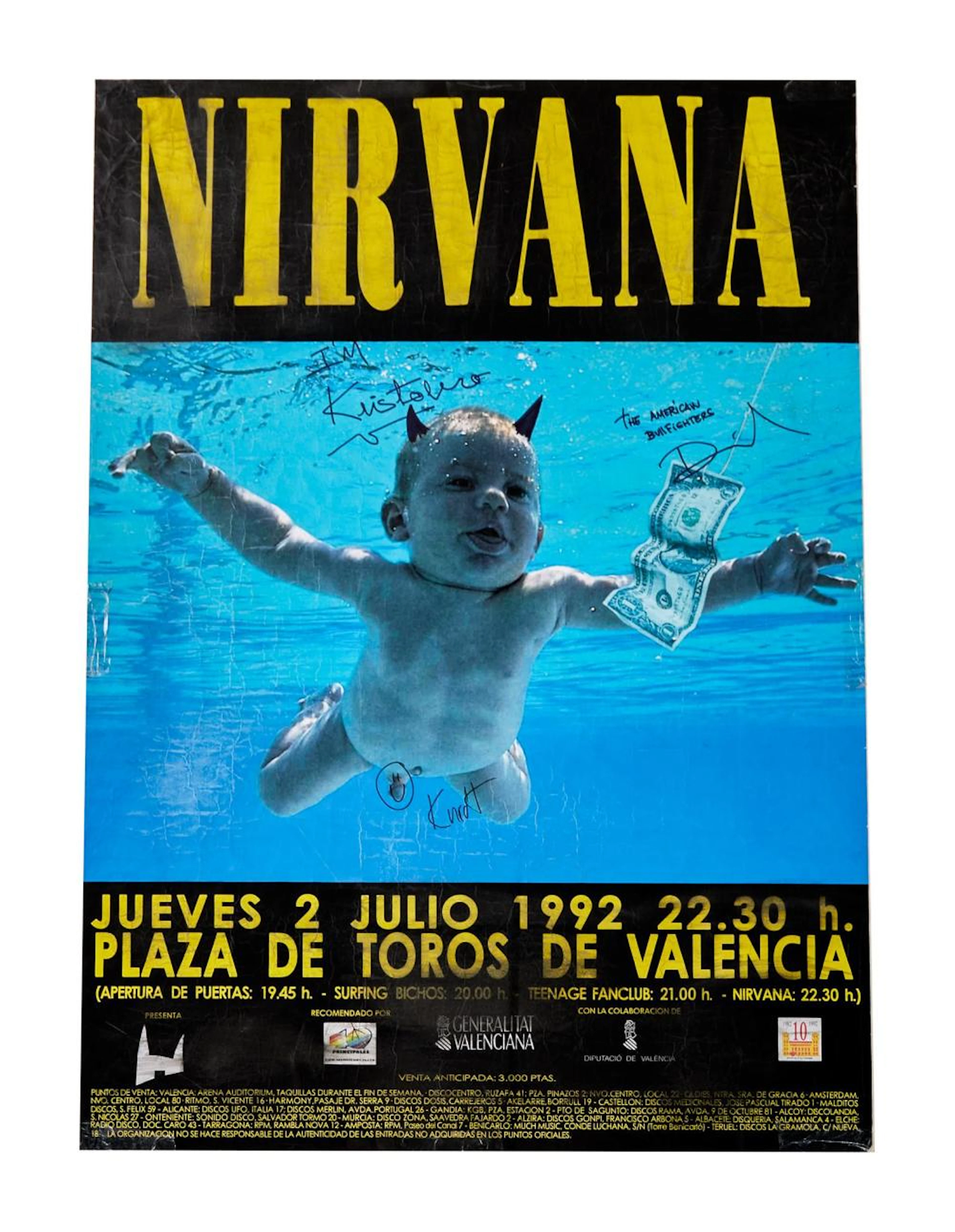 IRVANA | BAND-SIGNED "NEVERMIND" POSTER