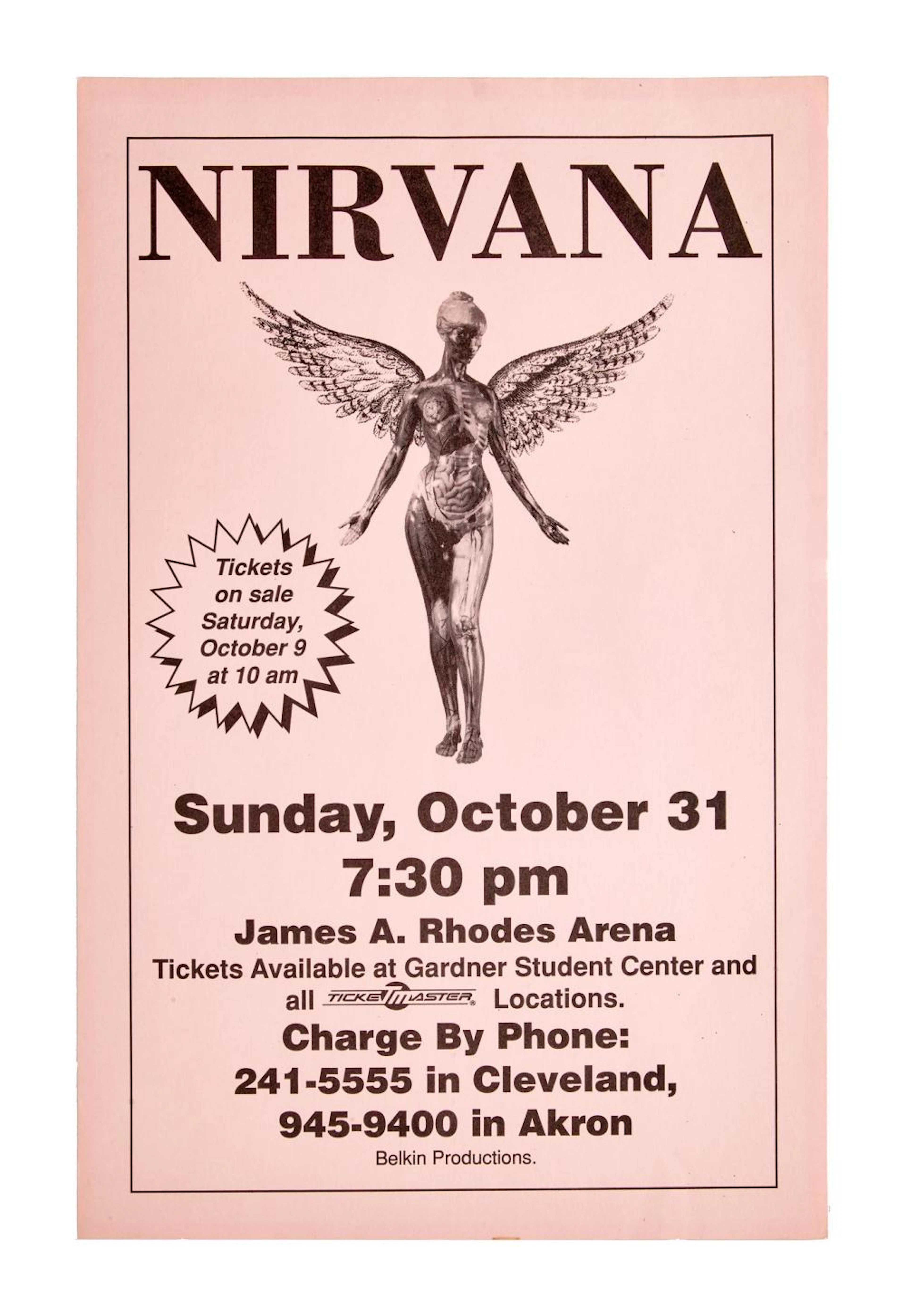 IRVANA | 1993 JAMES A. RHODES ARENA CONCERT MINI-POSTER (A)