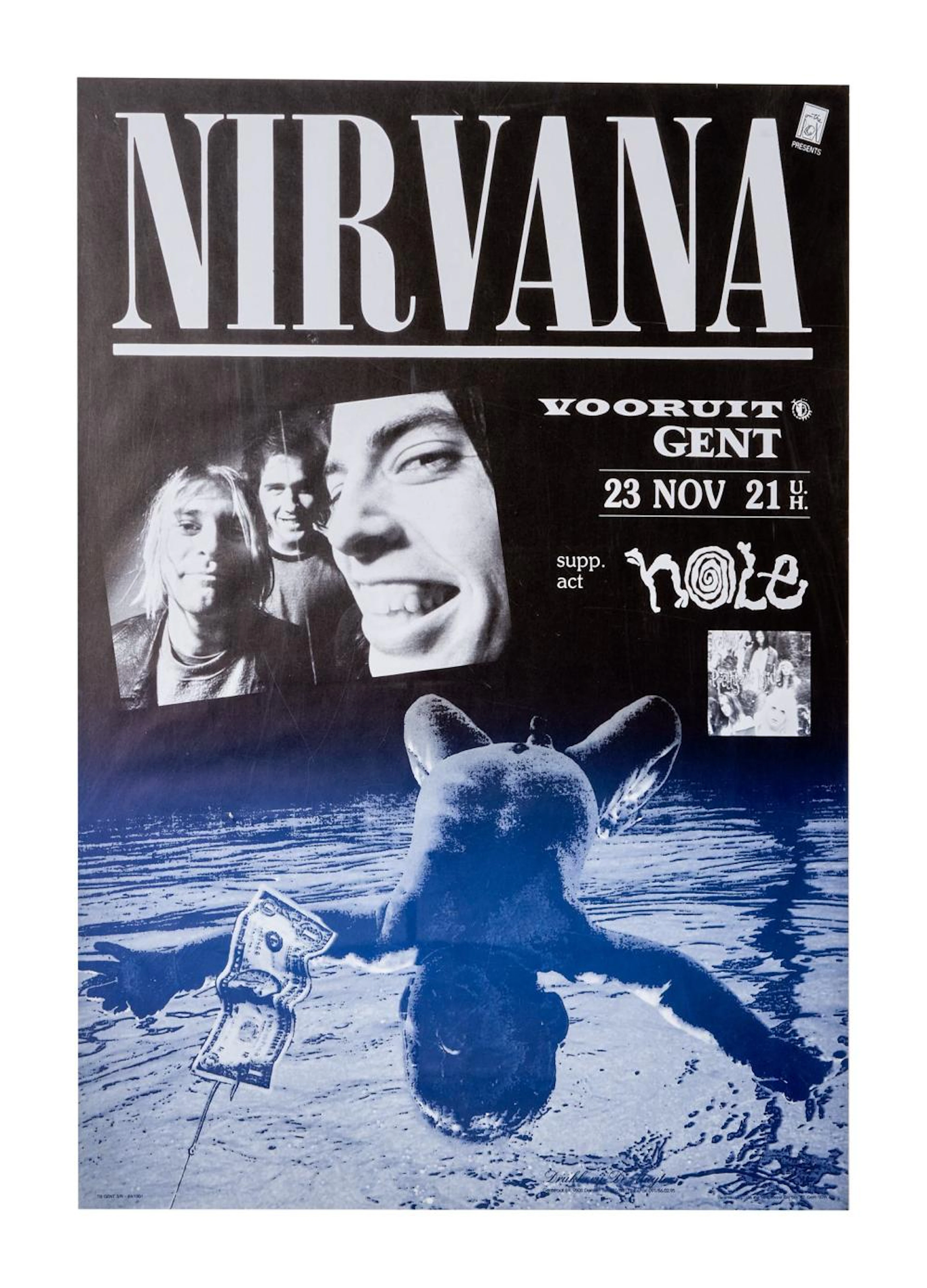 IRVANA | 1991 "NEVERMIND" BELGIUM CONCERT POSTER