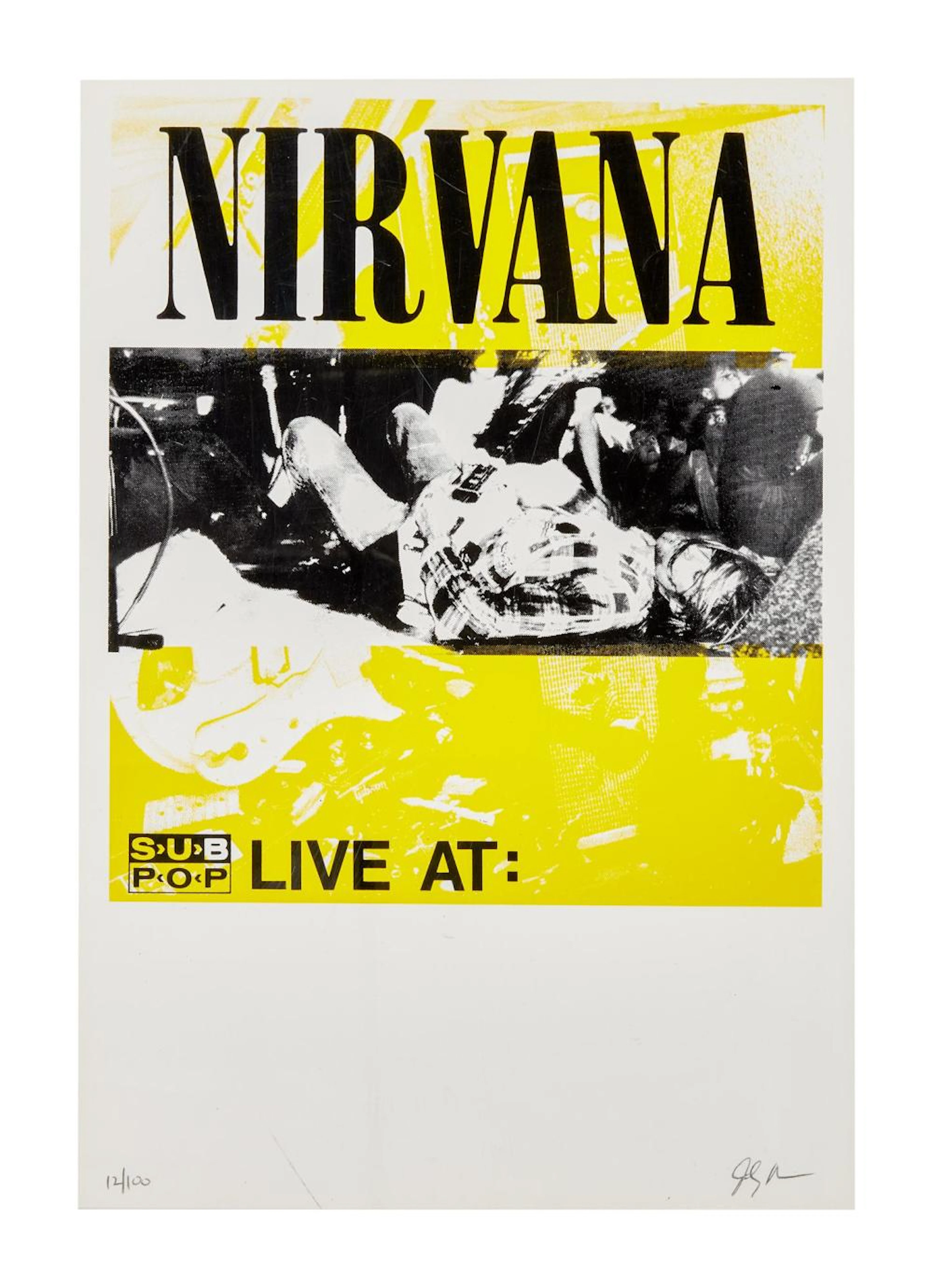 IRVANA | 1989 ARTIST-SIGNED TOUR BLANK LIMITED EDITION POSTER