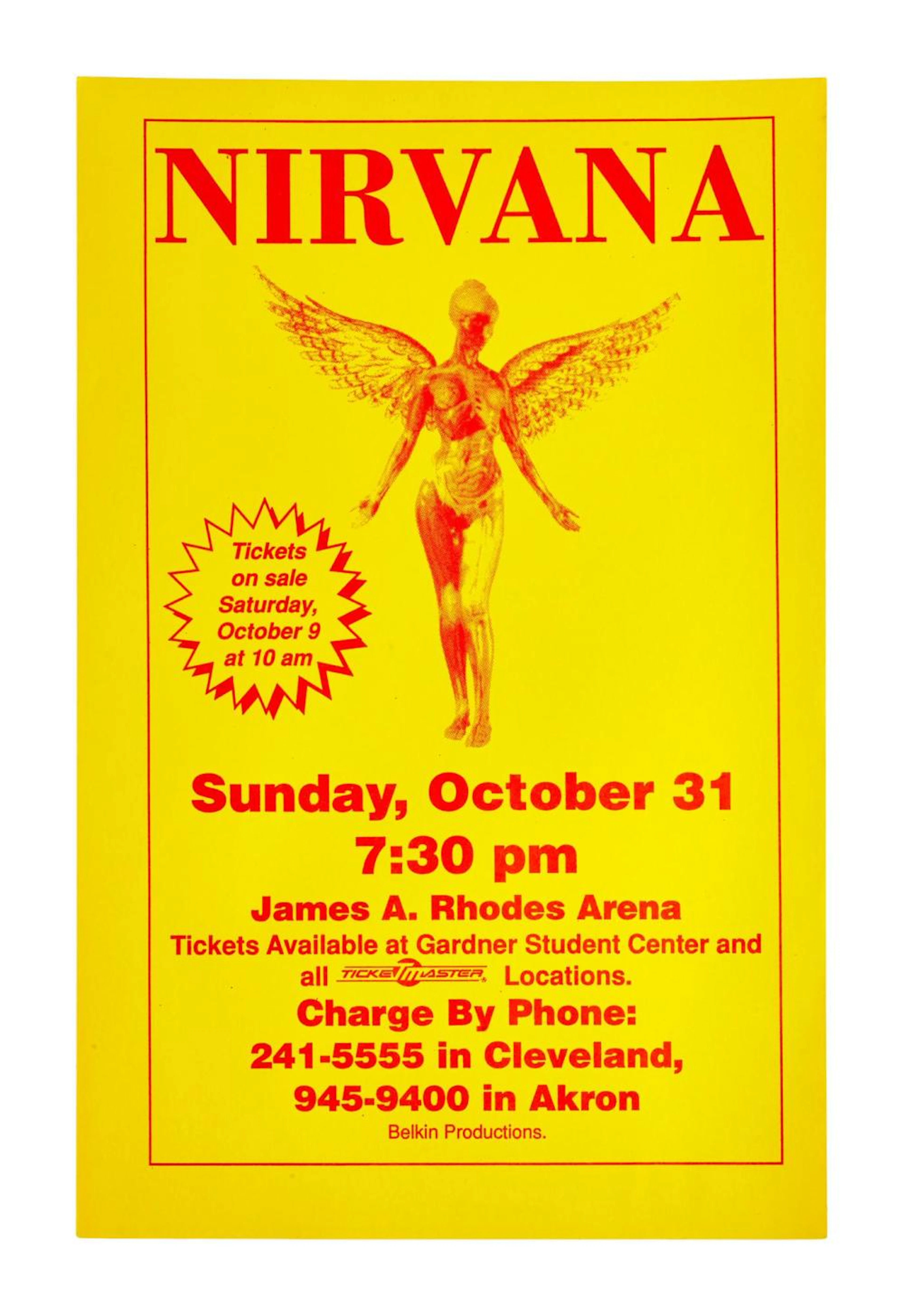 IRVANA | 1993 JAMES A. RHODES ARENA CONCERT POSTER (B)