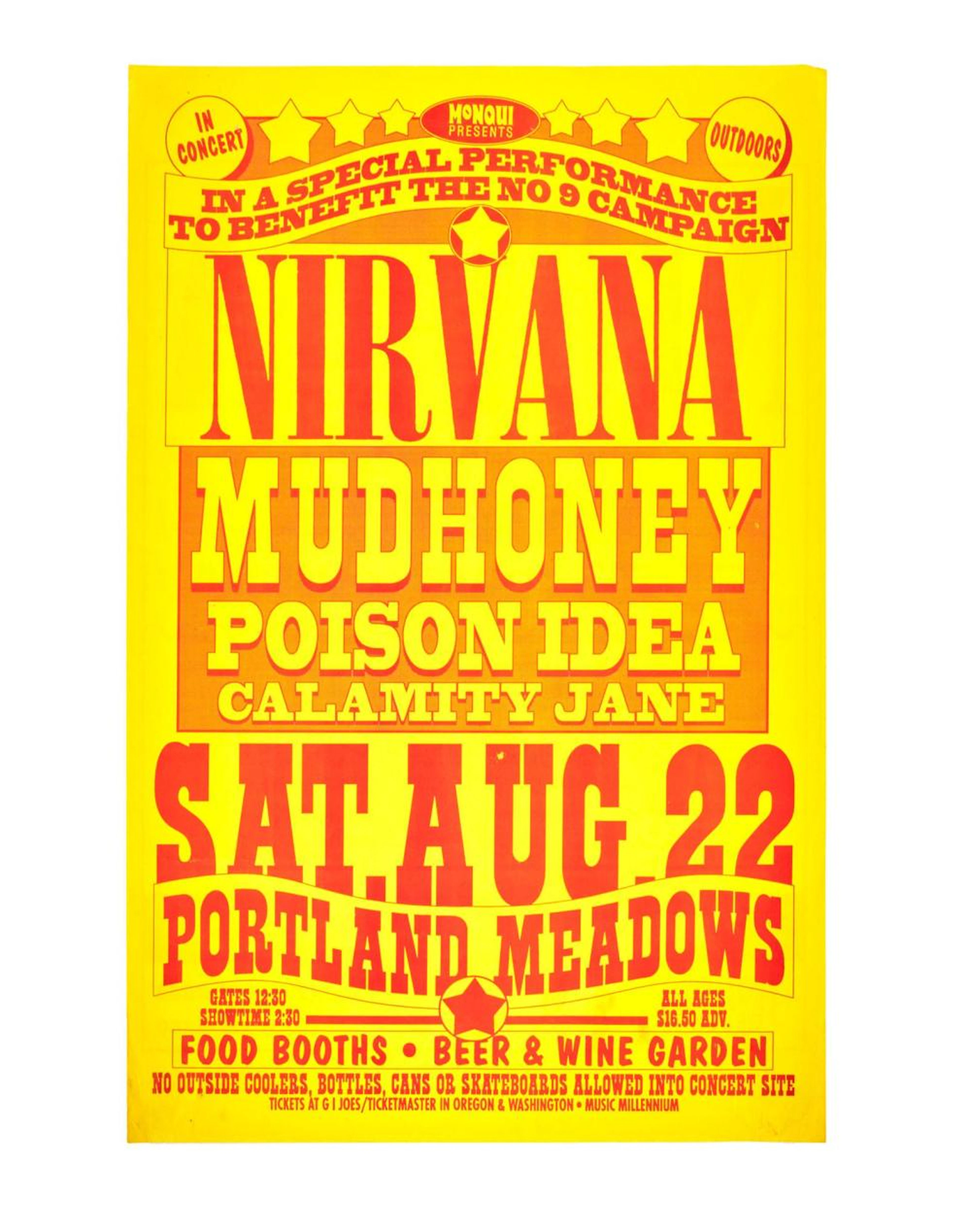 IRVANA | 1992 PORTLAND MEADOWS CONCERT POSTER (B)