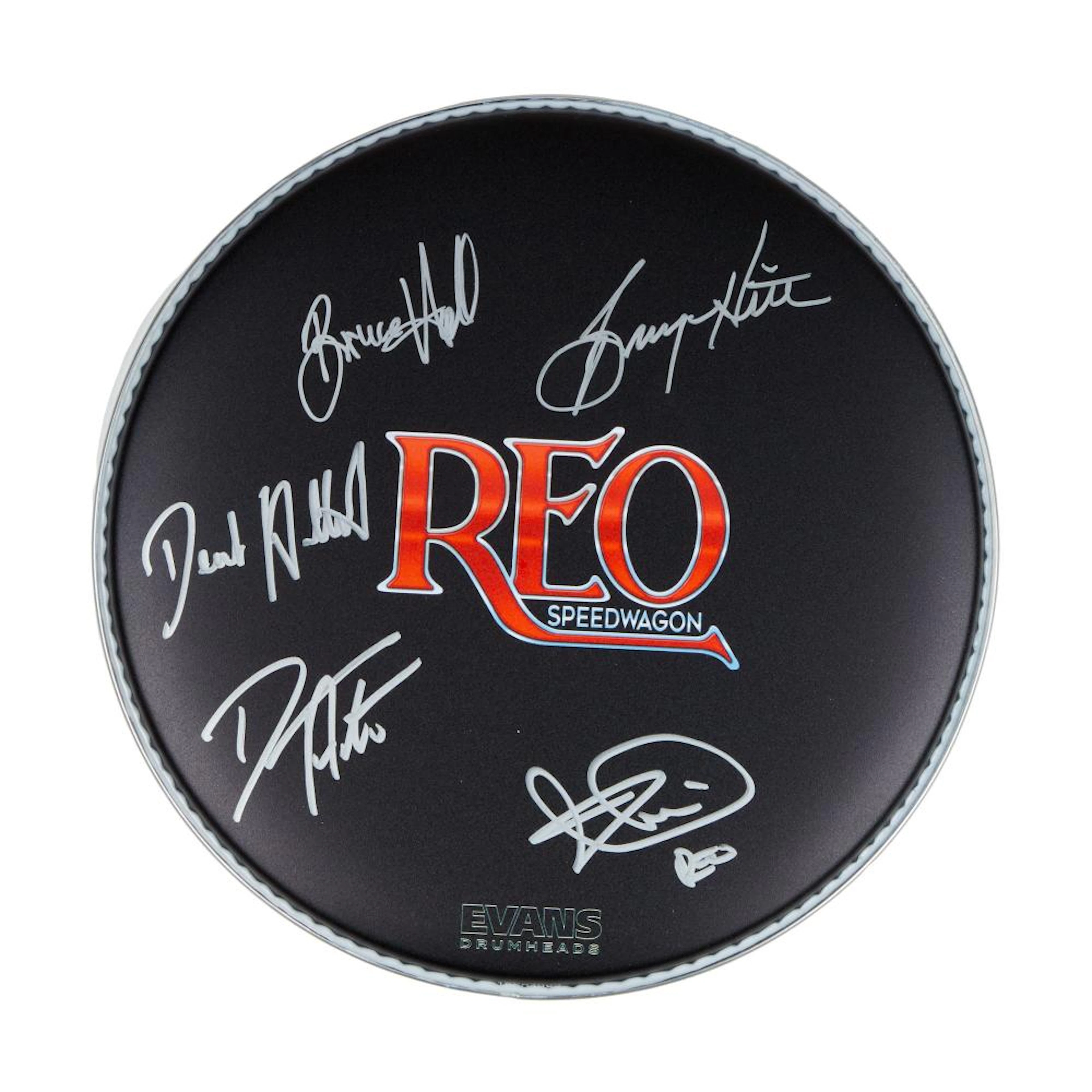 REO SPEEDWAGON | BAND-SIGNED DRUMHEAD