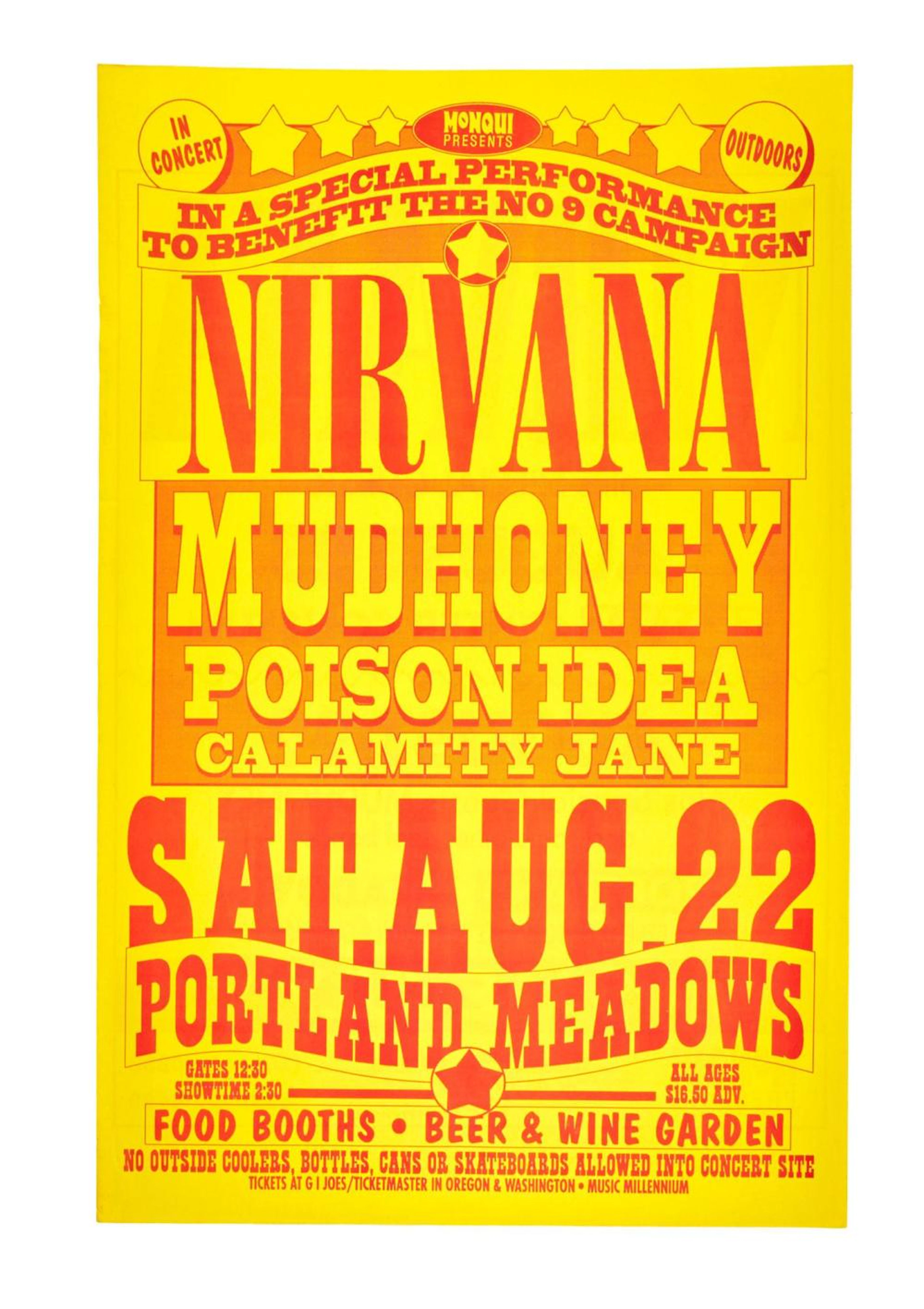 IRVANA | 1992 PORTLAND MEADOWS CONCERT MINI-POSTER (A)