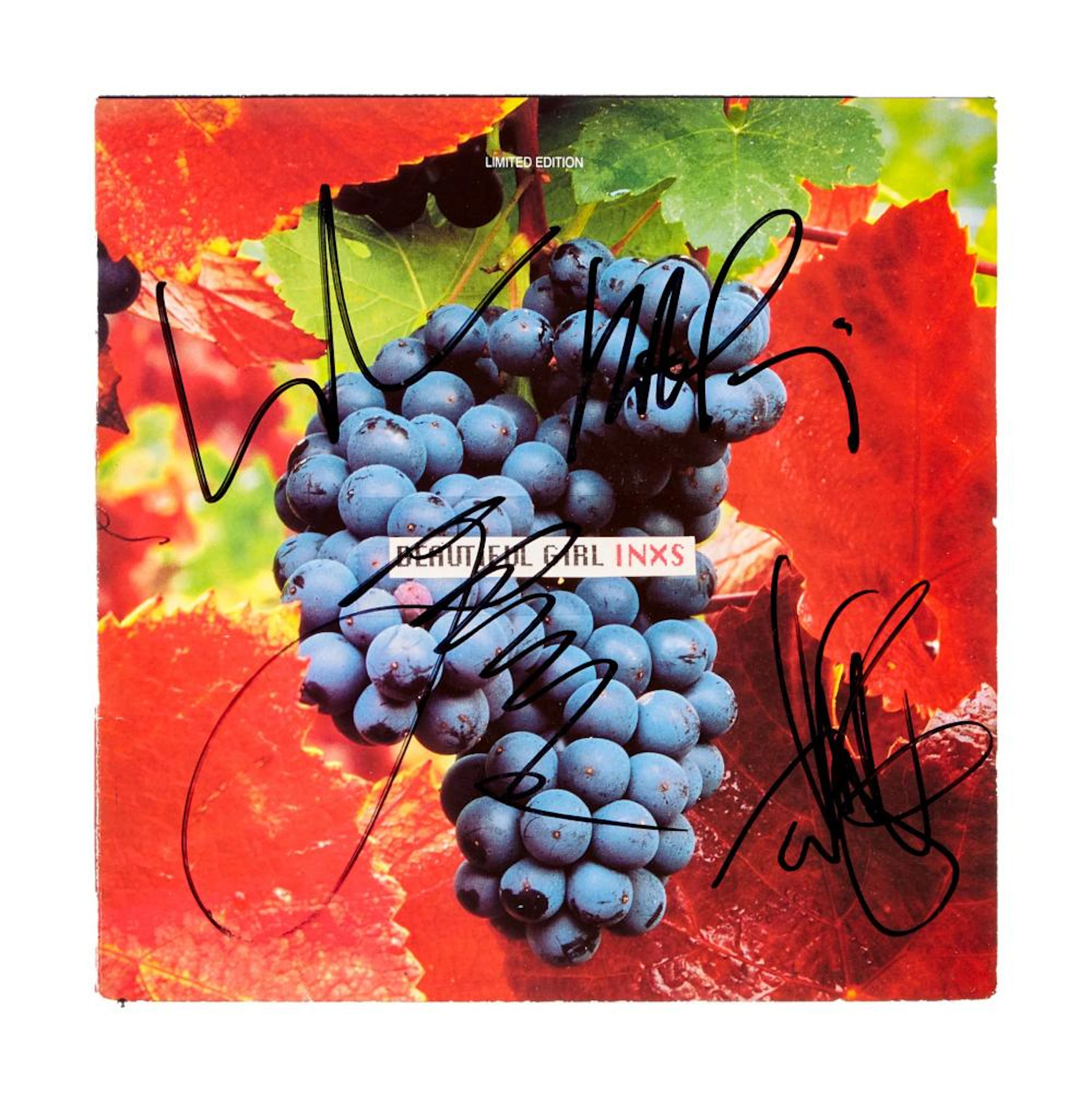 INXS | BAND-SIGNED "BEAUTIFUL GIRL" RECORD SINGLE