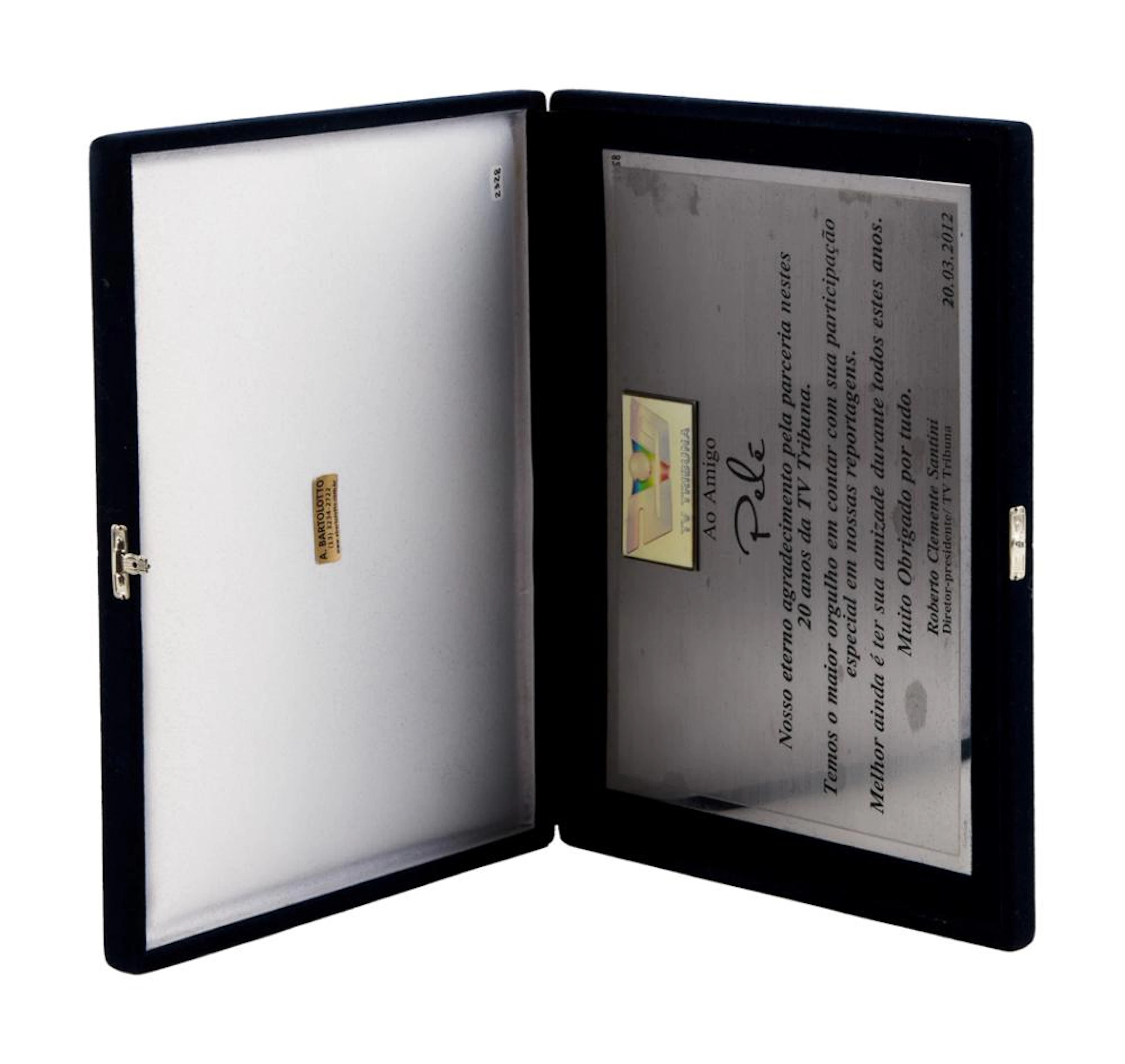 PELE: TV TRIBUNA TRIBUTE PLAQUE
