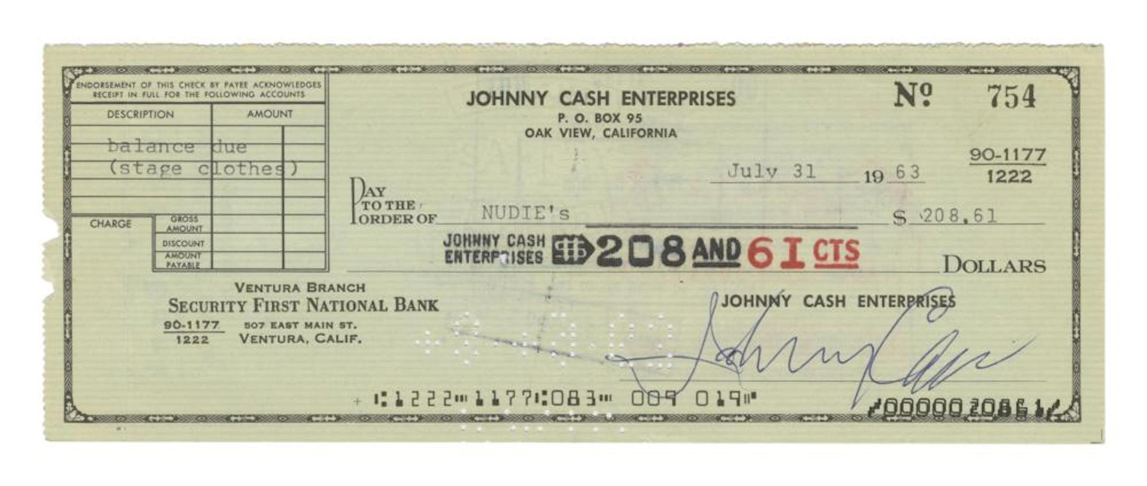 JOHNNY CASH | SIGNED JULY 31