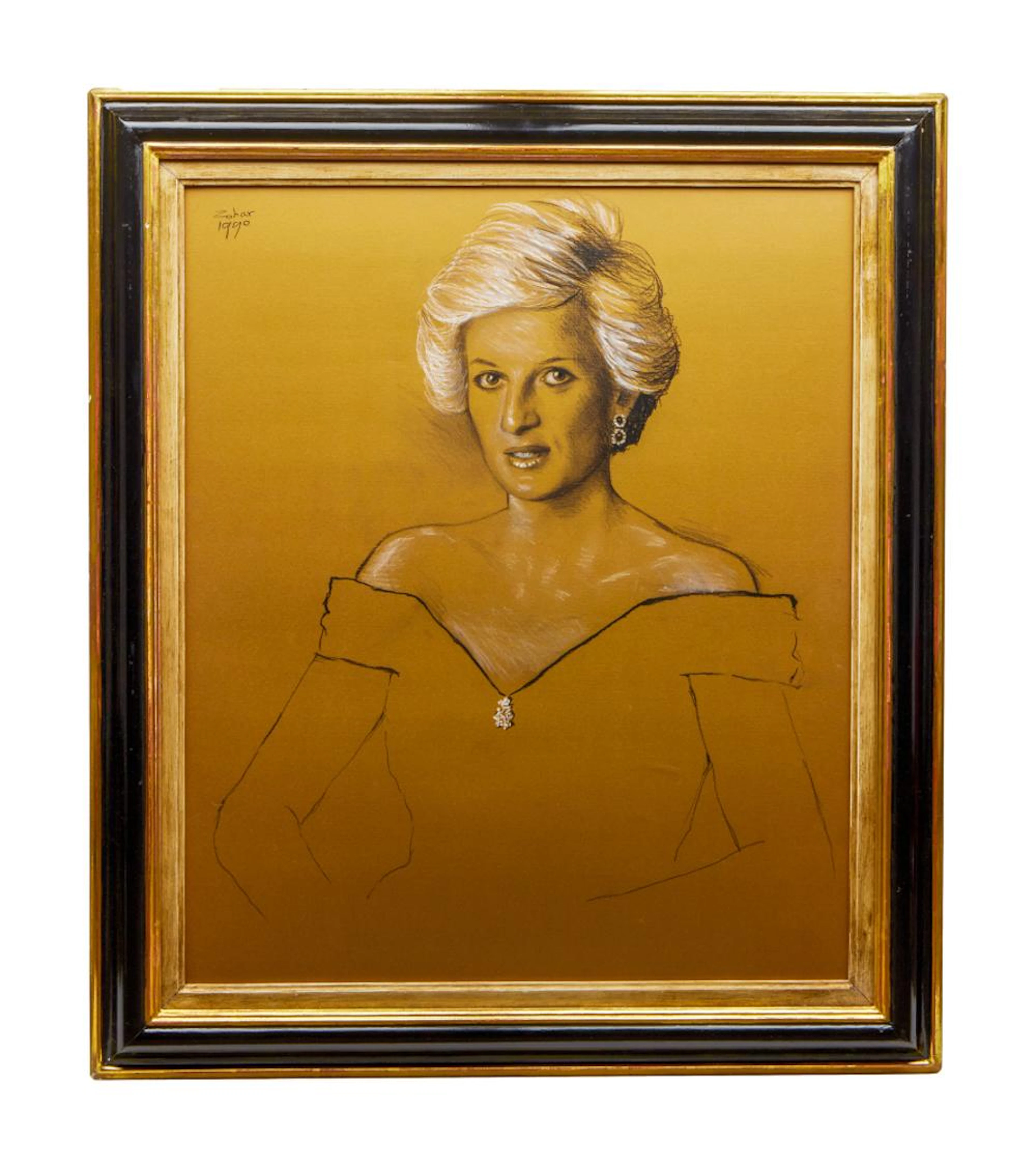 PRINCESS DIANA | ISRAEL ZOHAR SIGNED ORIGINAL PORTRAIT ILLUSTRATIO