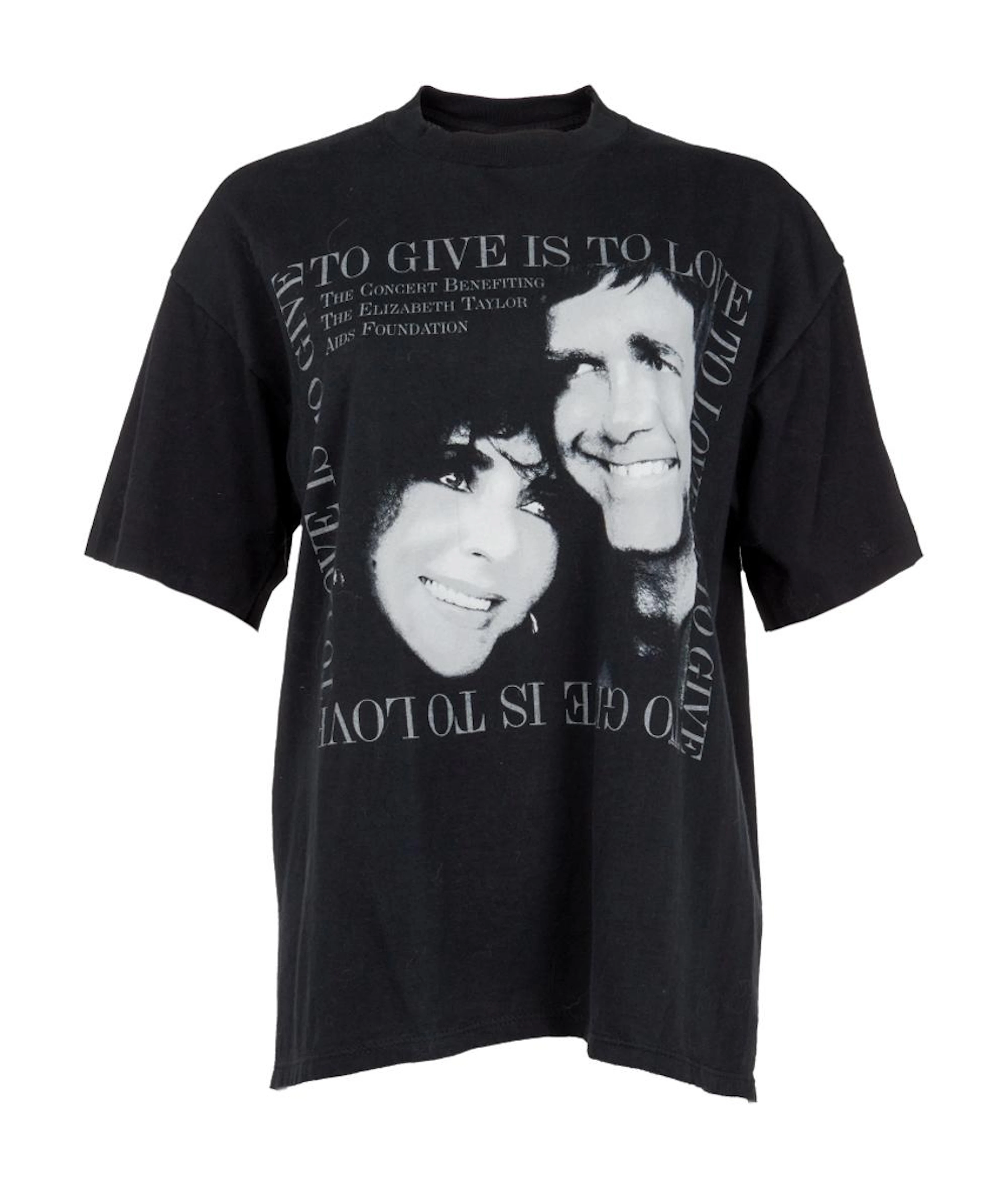 ELIZABETH TAYLOR | PAIR OF THE ELIZABETH TAYLOR AIDS FOUNDATION CONCERT T-SHIRTS
