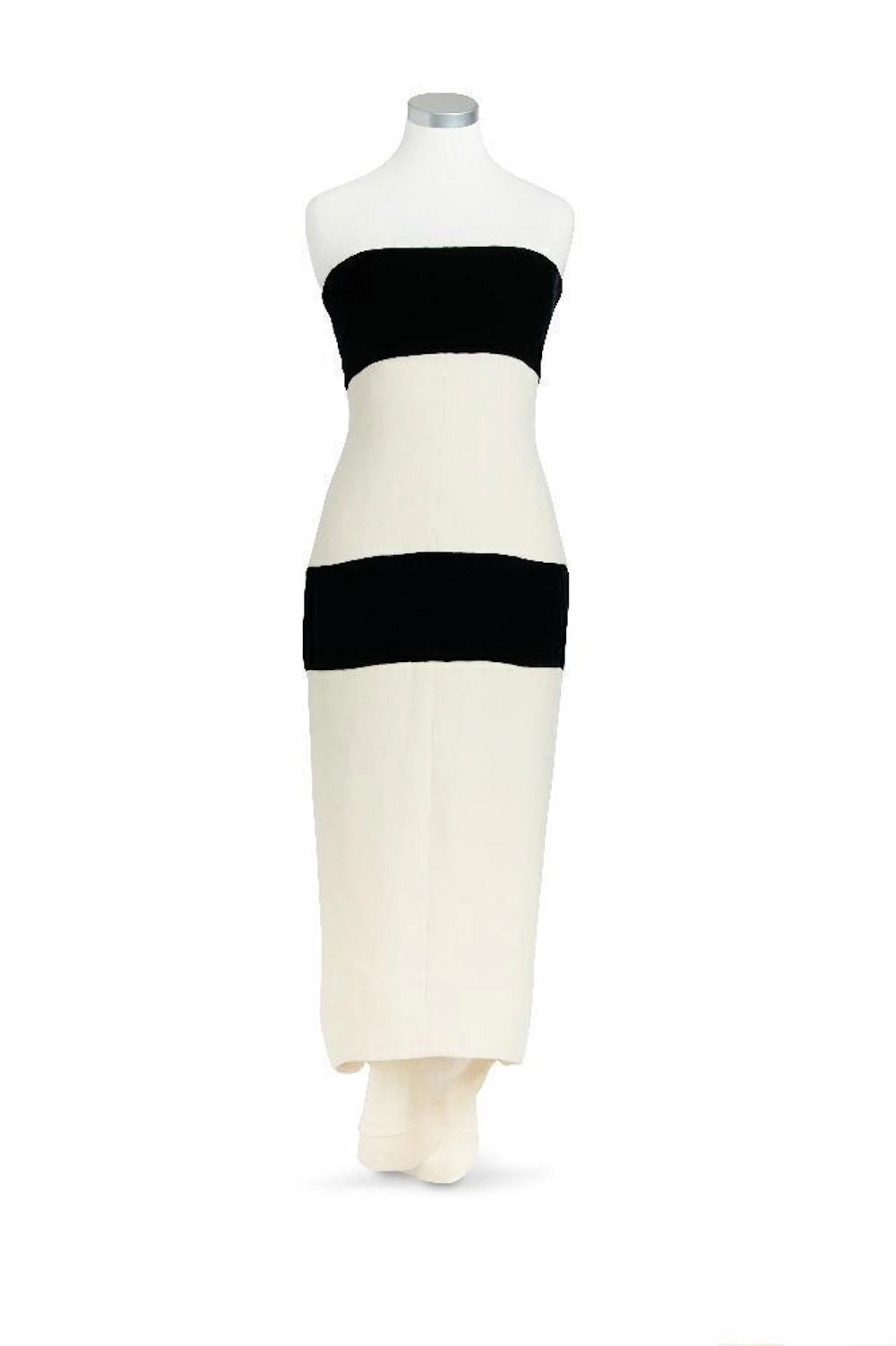 PRINCESS DIANA | CATHERINE WALKER BLACK AND WHITE STRAPLESS GOW