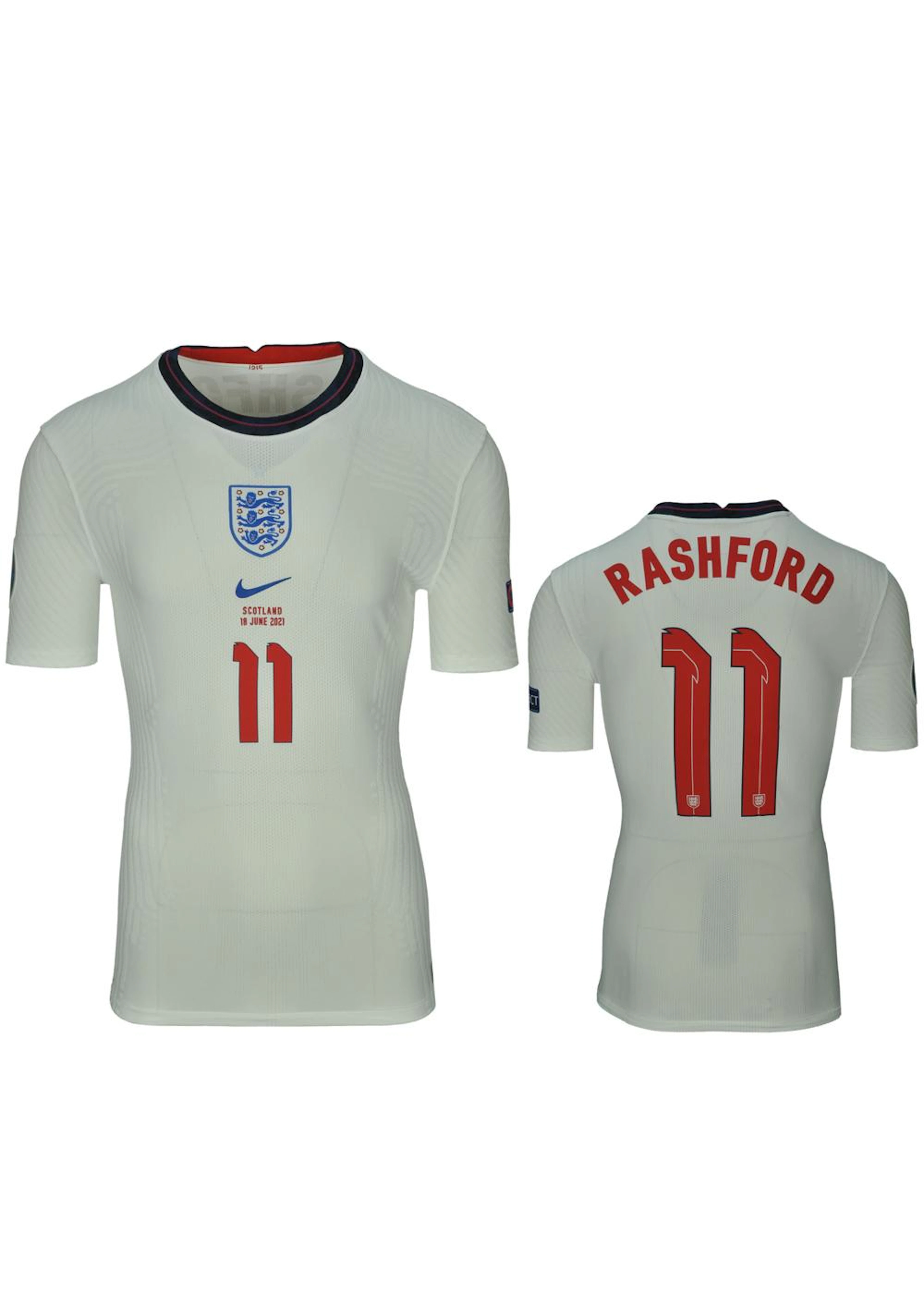 MARCUS RASHFORD: MATCH-WORN 2020-22 ENGLAND JERSEY (MEARS)