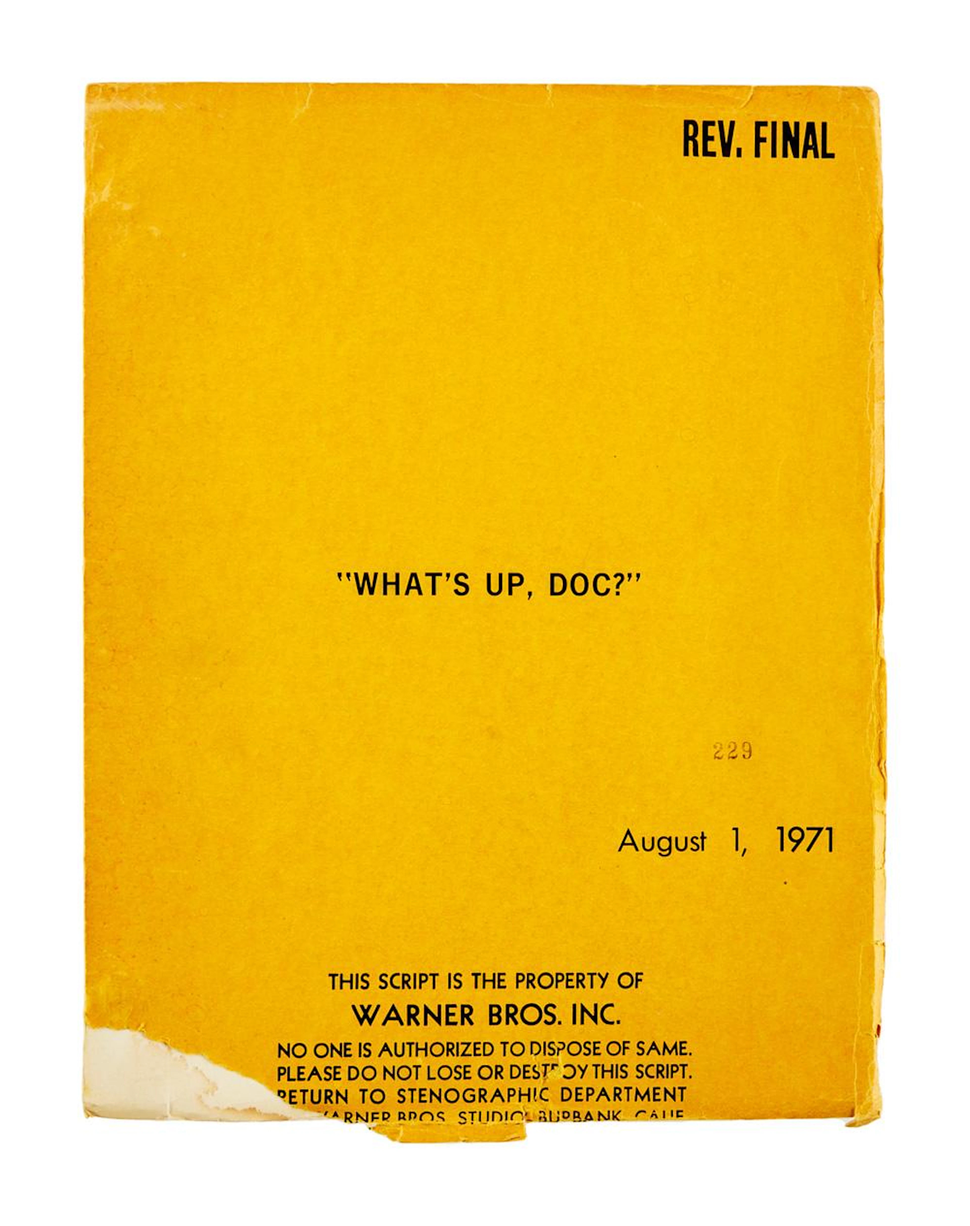 Barbra Streisand | "What's Up, Doc?" Script