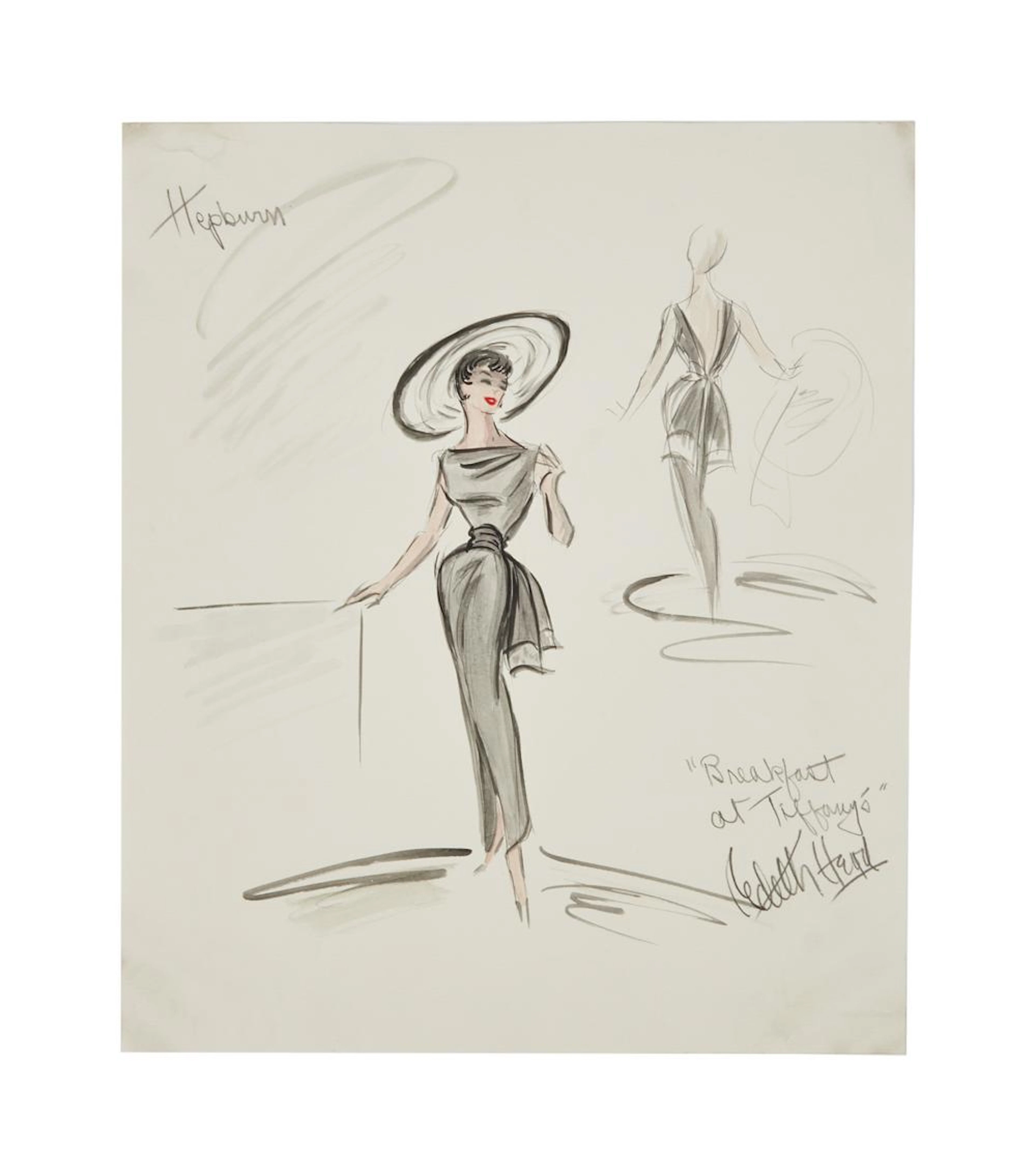 Audrey Hepburn | "Breakfast At Tiffany's" Edith Head Signed Costume Illustratio