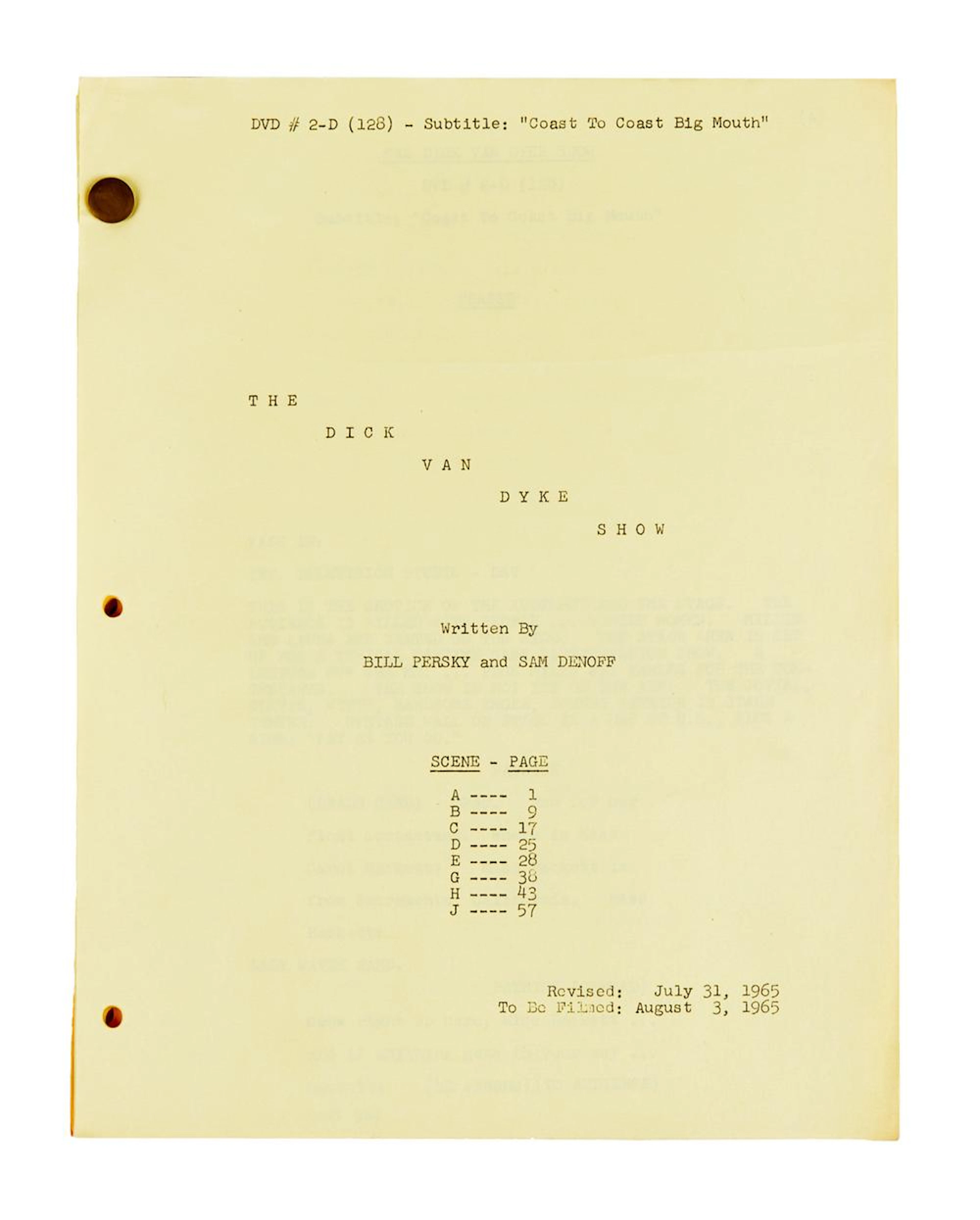 The Dick Van Dyke Show | "Coast To Coast Big Mouth" Script