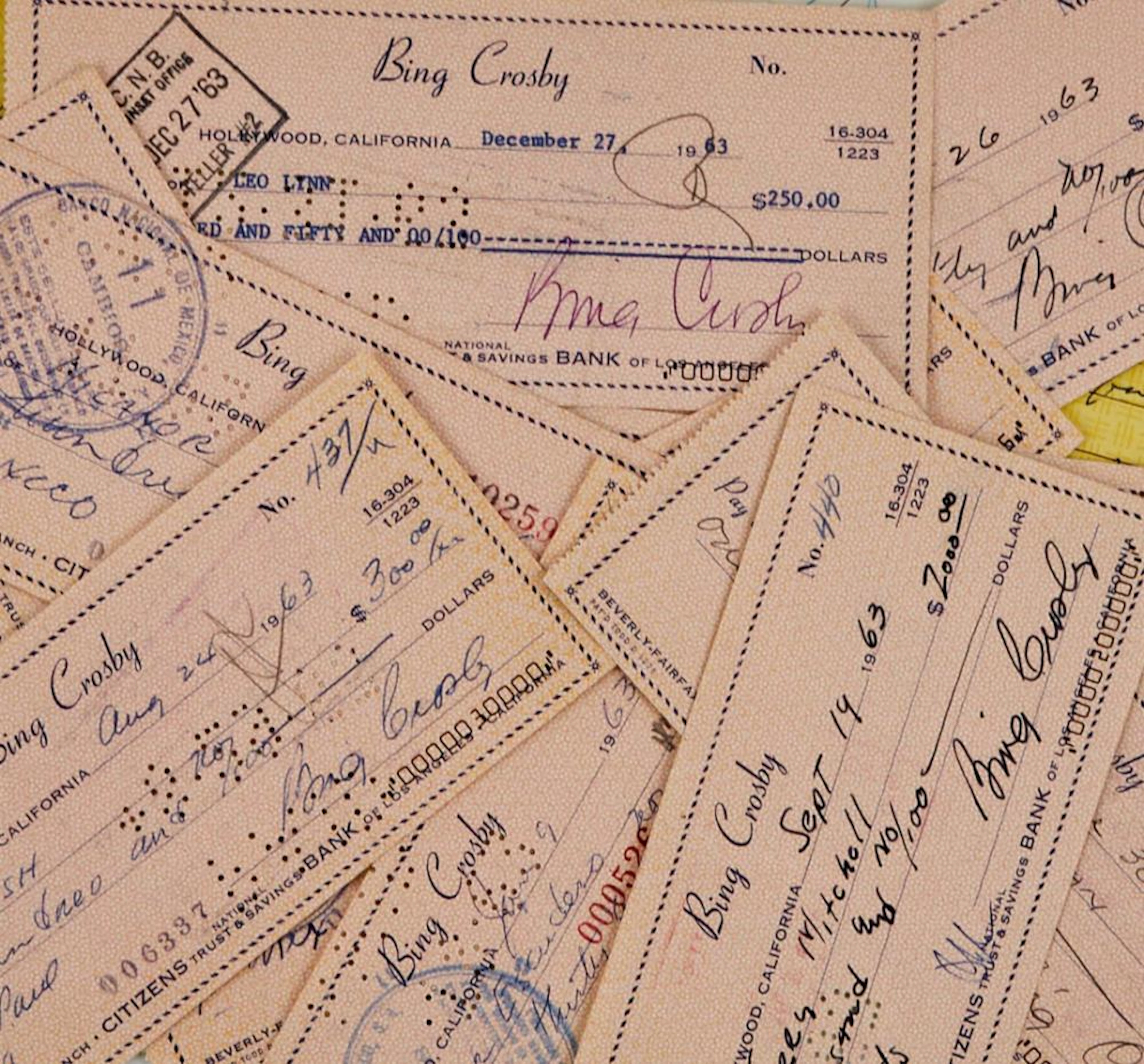 Bing Crosby | 1963 Signed Checks