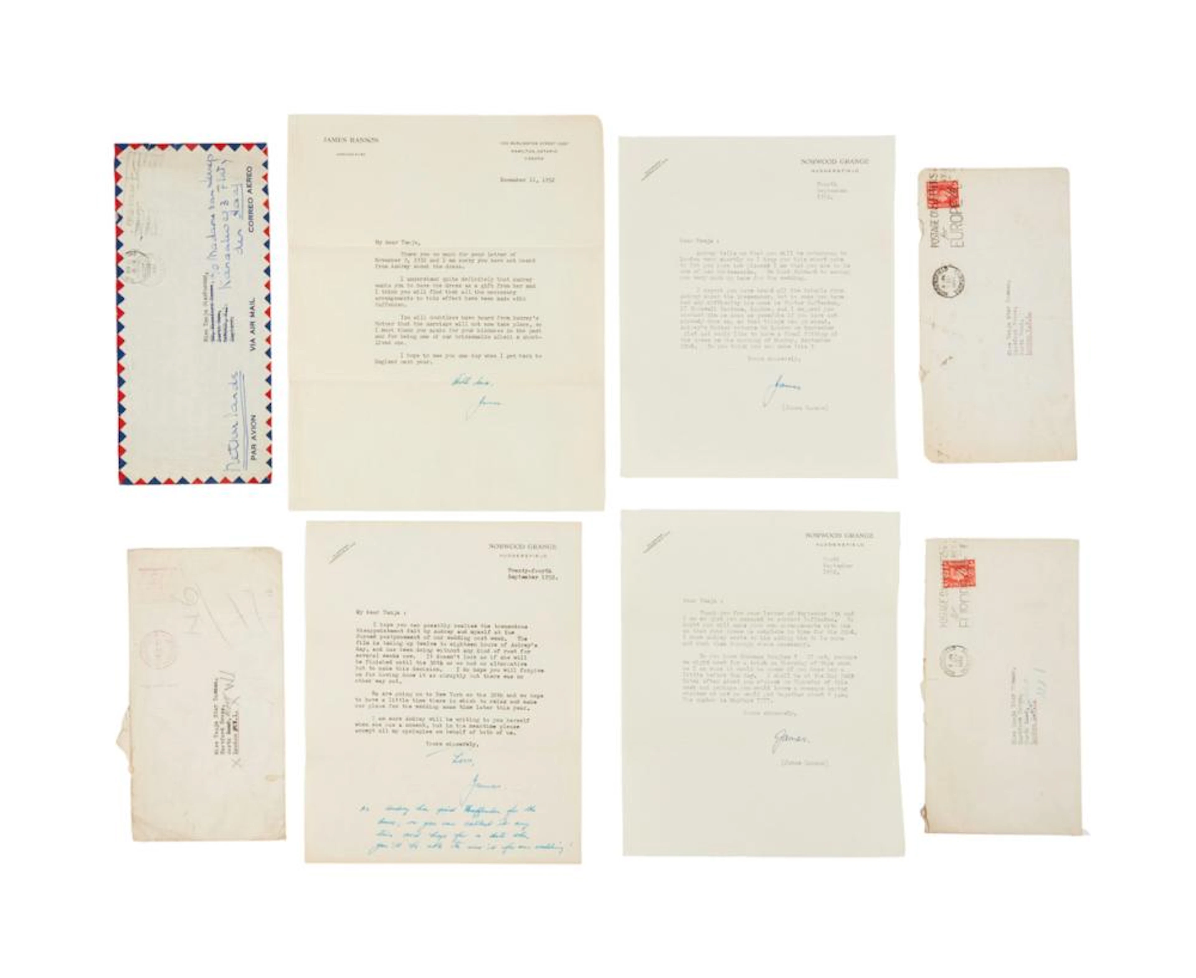 Audrey Hepburn | 1952 James Hanson Engagement-Related Letters