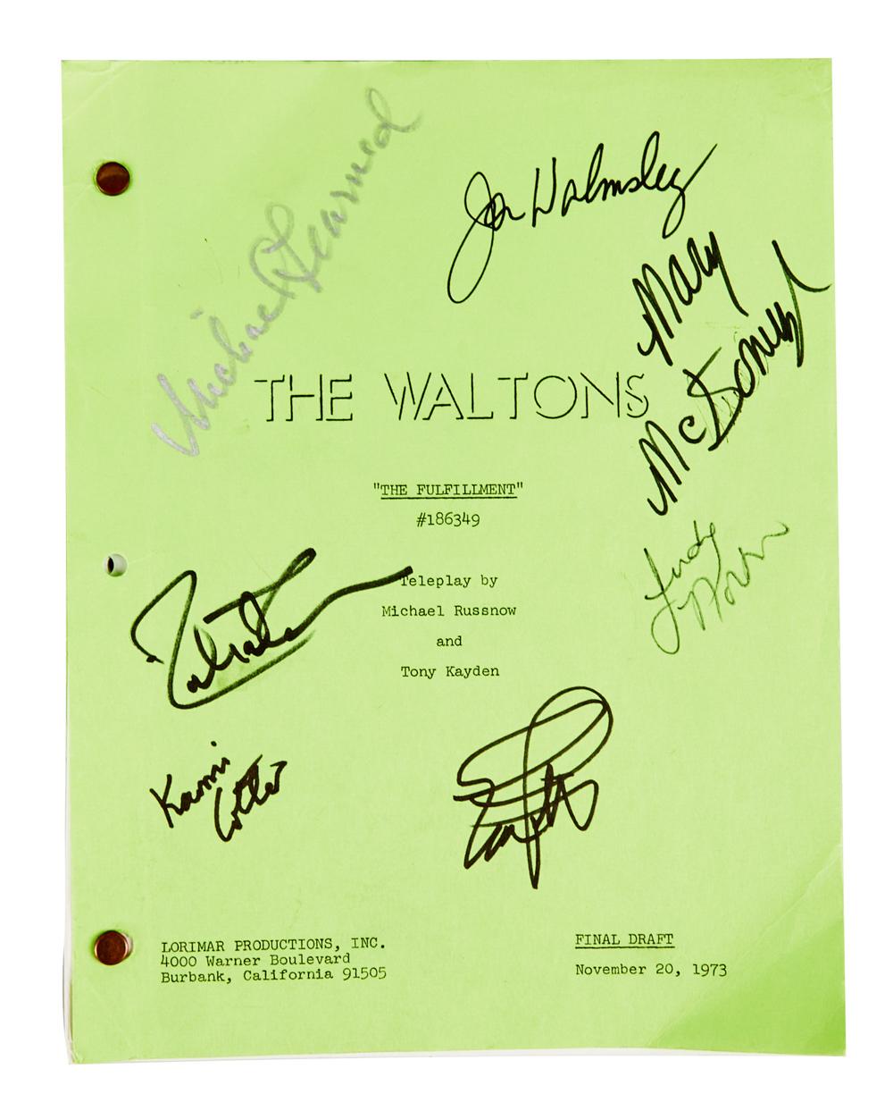 The Waltons | Cast-Signed "The Fulfillment" Script