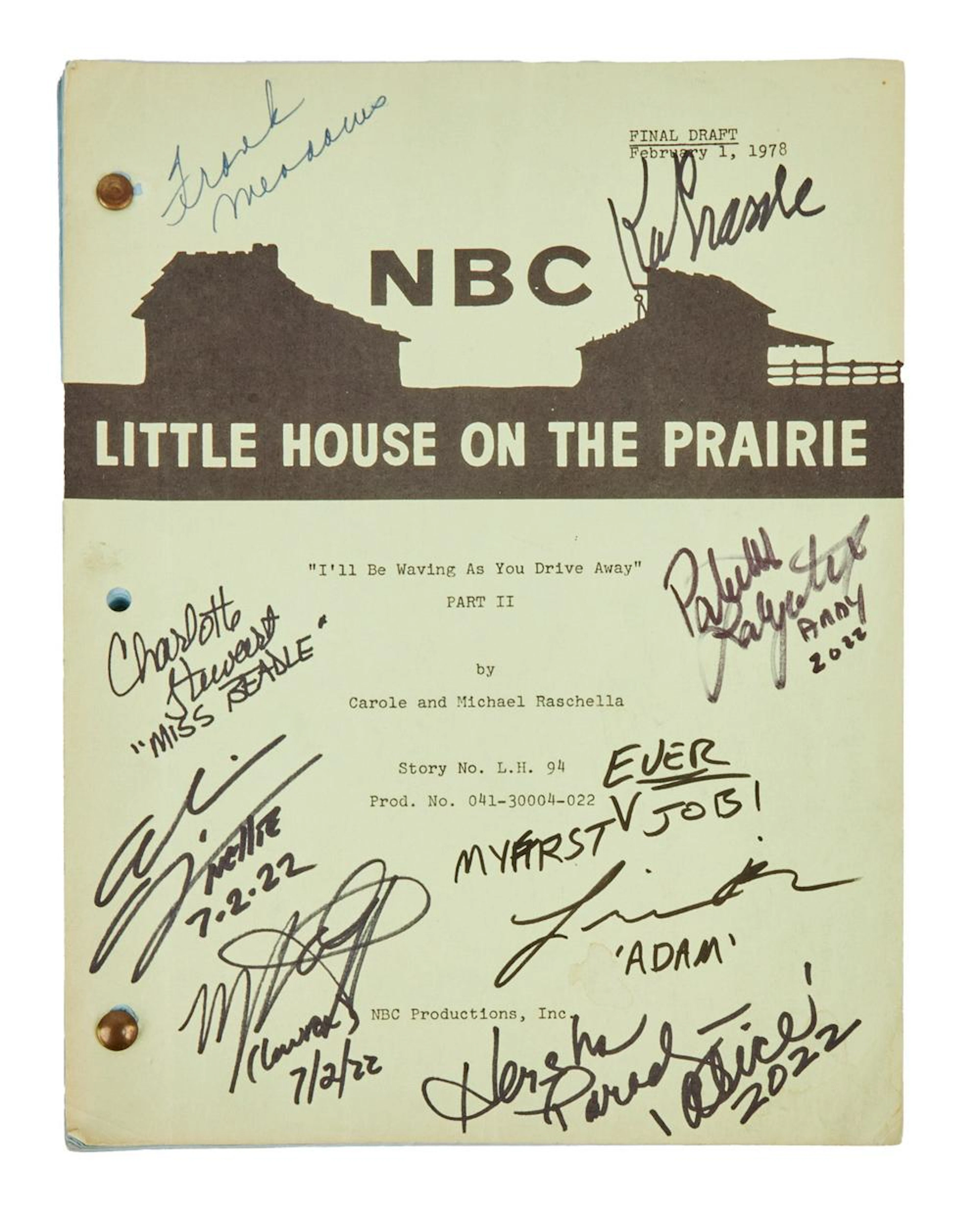 Little House On The Prairie | Cast-Signed "I'll Be Waving...