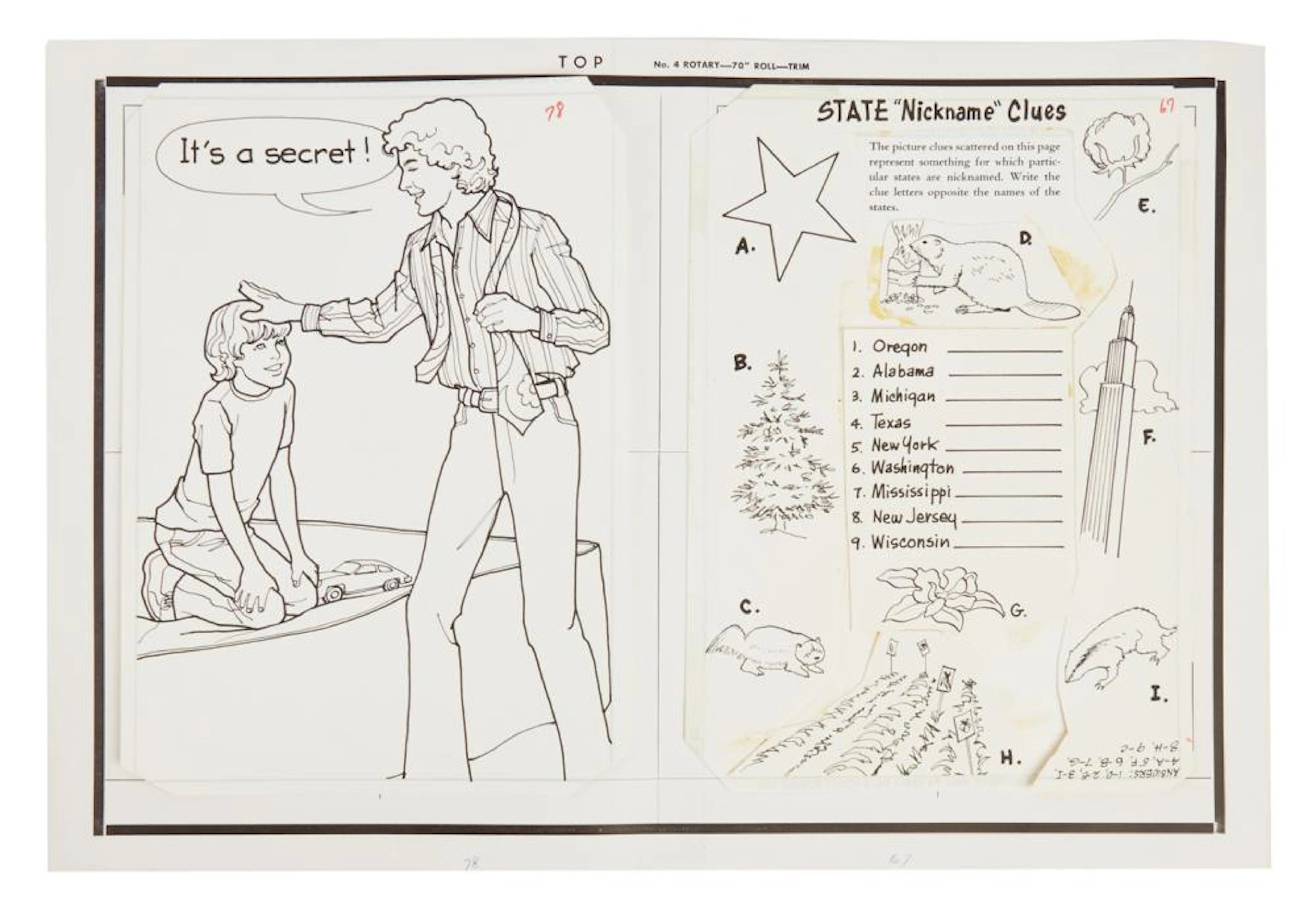 The Brady Bunch | Original 1974 Coloring Book Artwork (G)