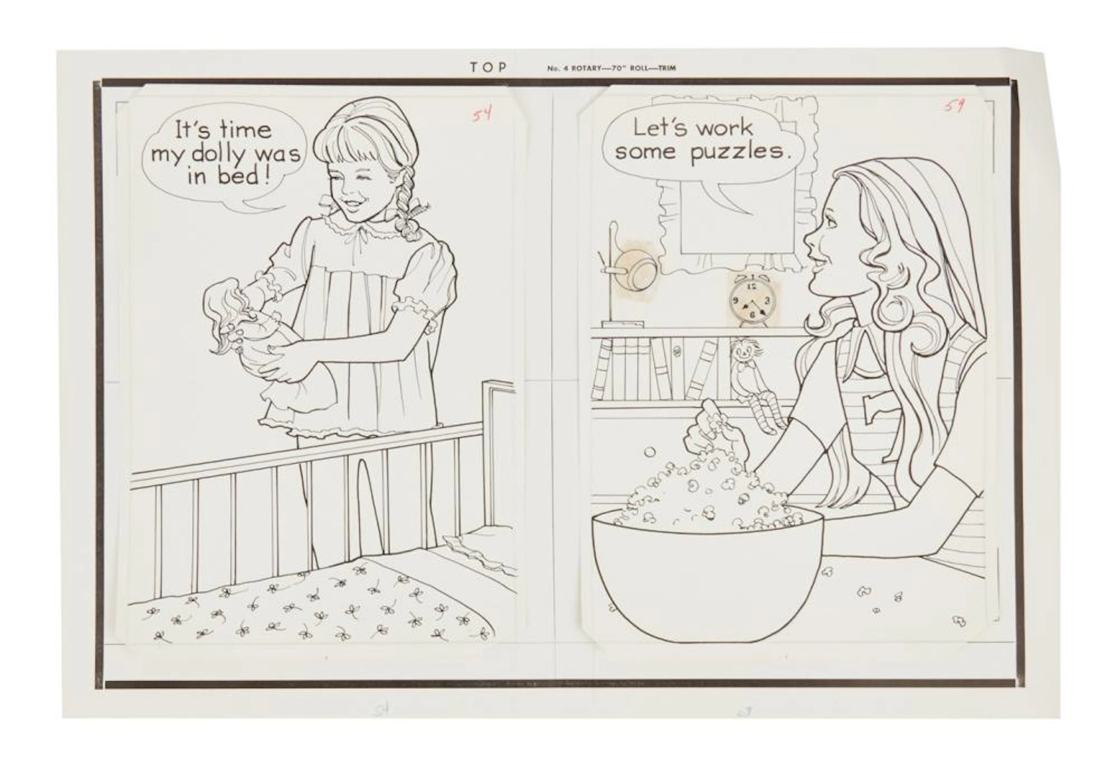 The Brady Bunch | Original 1974 Coloring Book Artwork (A)