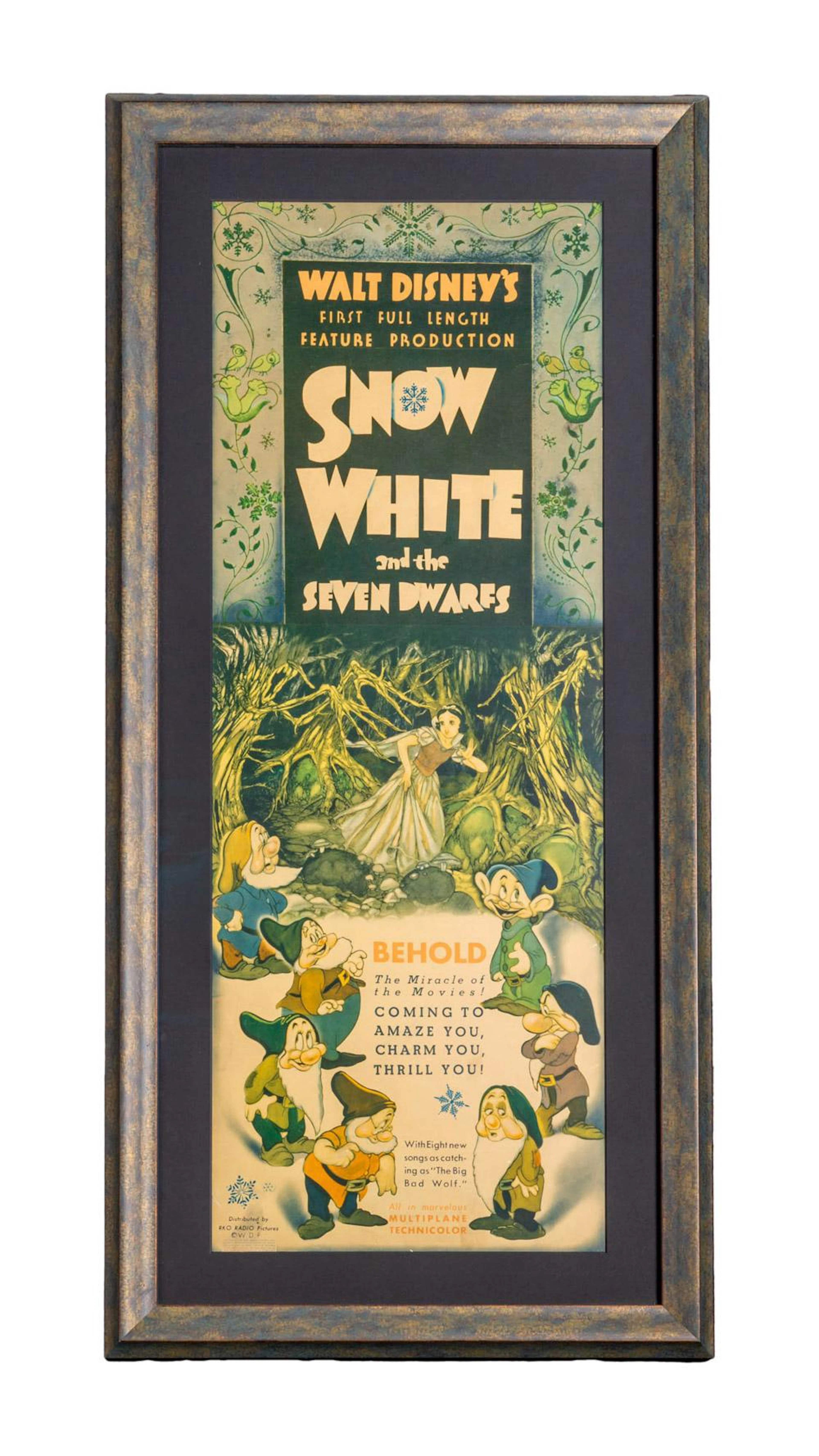 Walt Disney | "Snow White And The Seven Dwarfs" 1937 Insert Film Poster