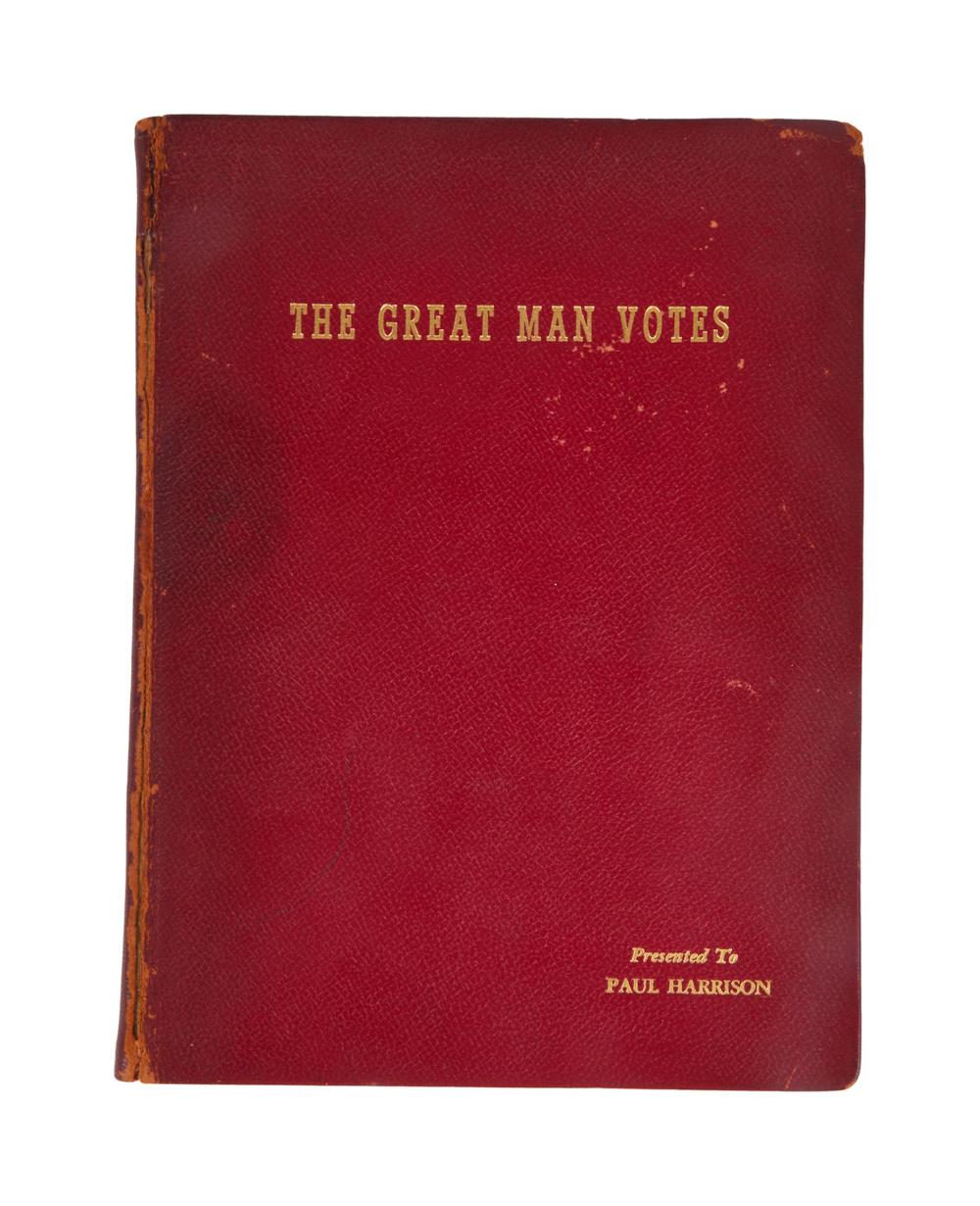 John Barrymore | Signed "The Great Man Votes" Script