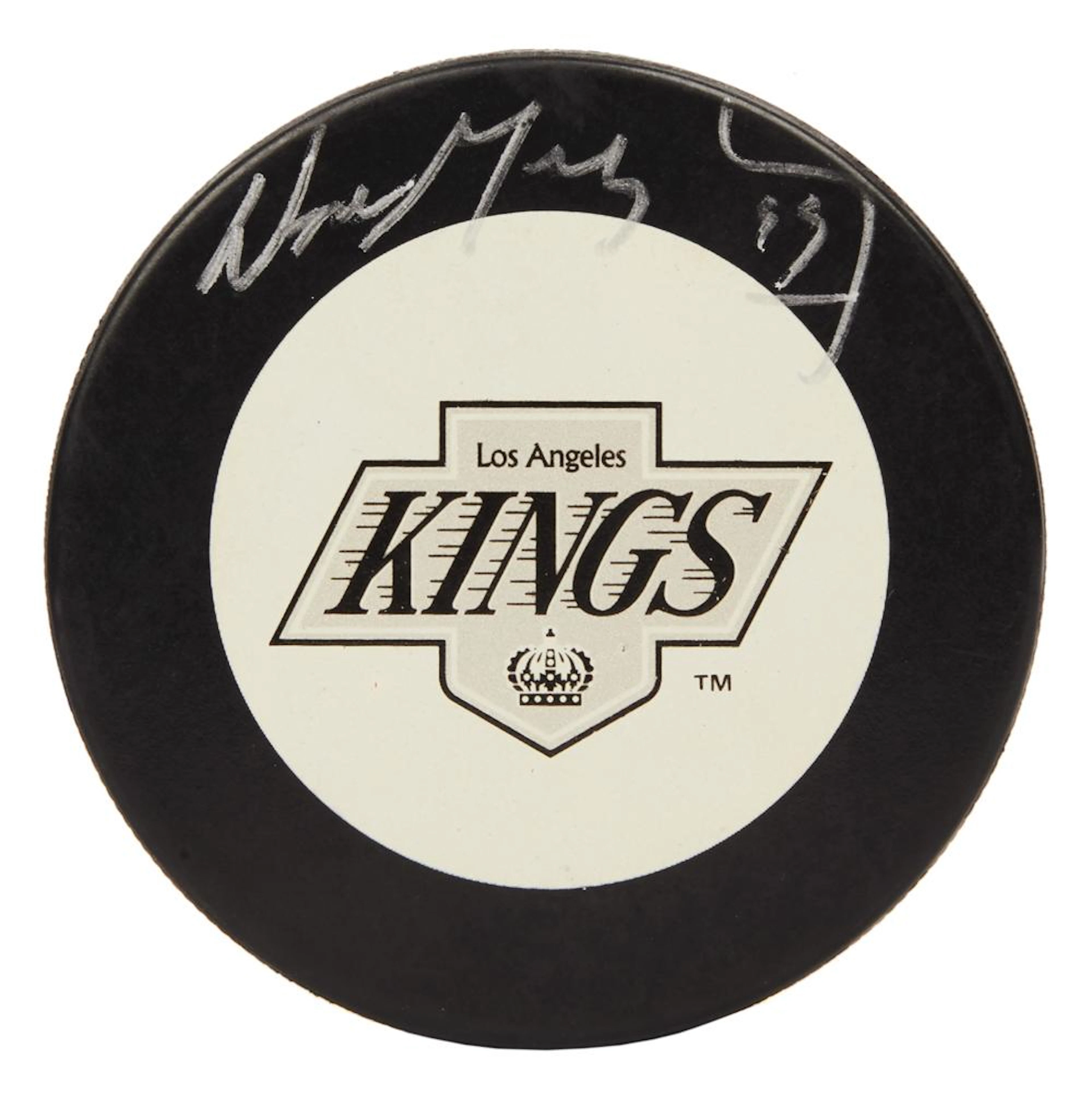 WAYNE GRETZKY: SIGNED LOS ANGELES KINGS PUCK (JSA AND WAYNE GRETZKY)