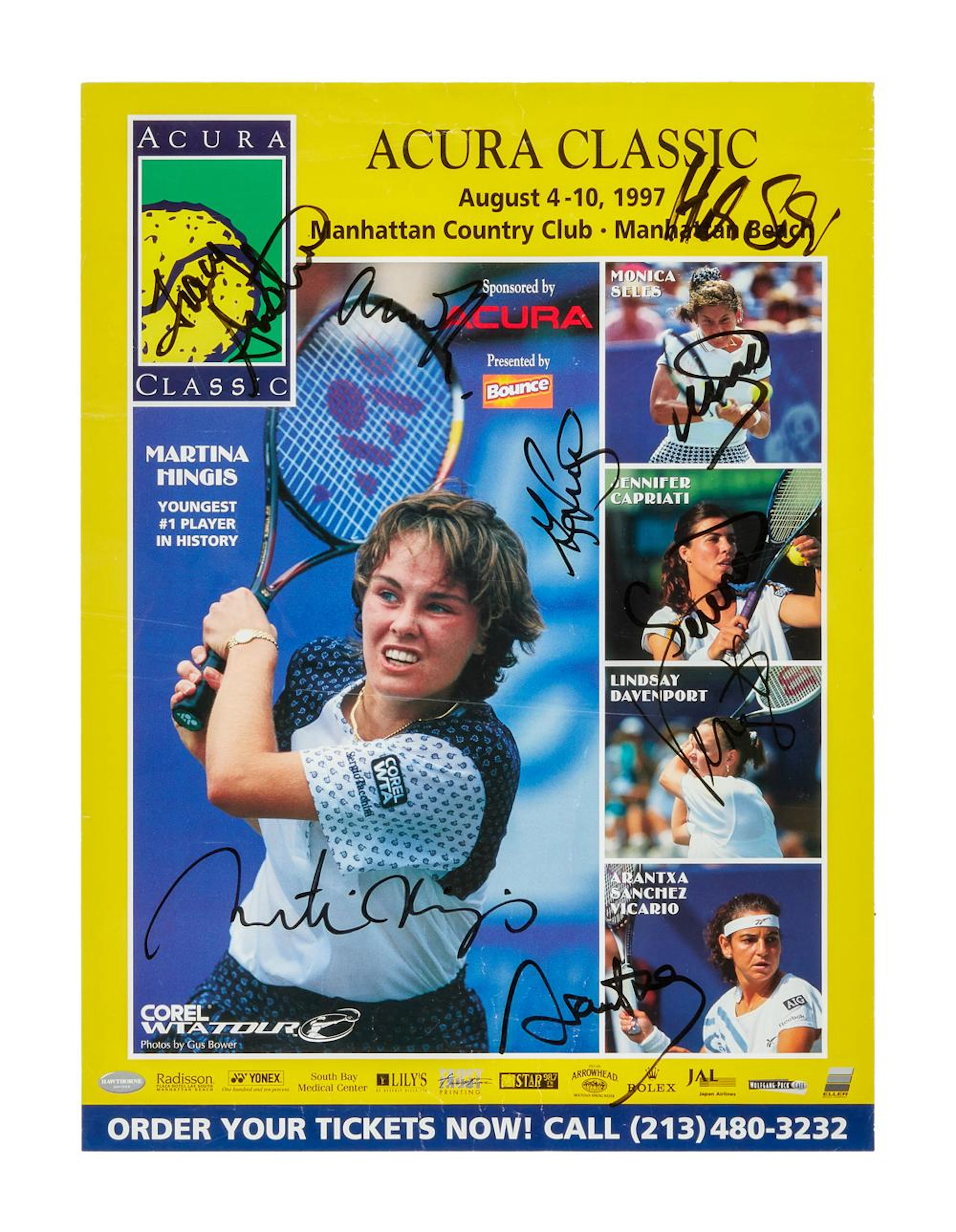 SERENA AND VENUS WILLIAMS: MULTI-SIGNED 1997 ACURA CLASSIC POSTER