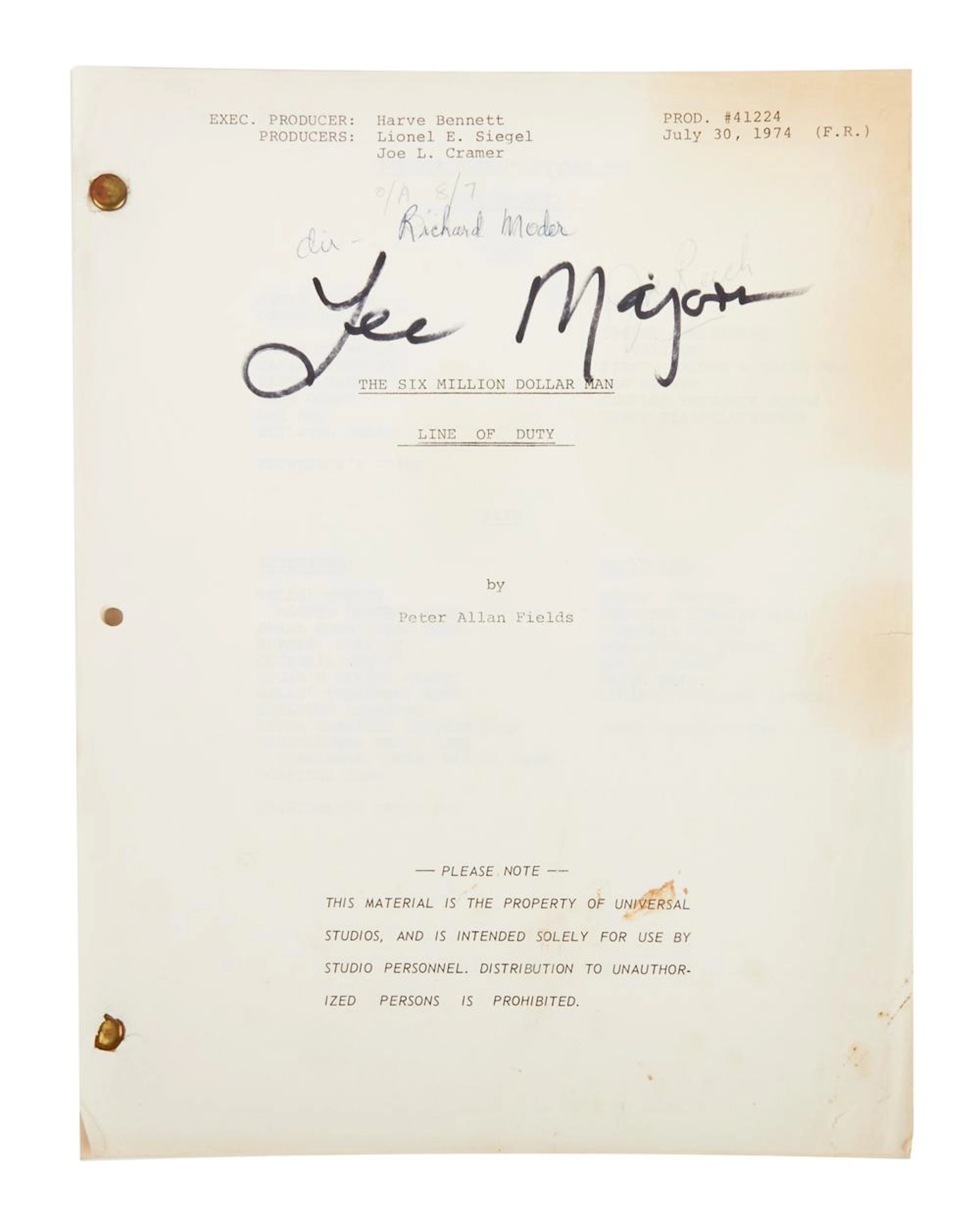 The Six Million Dollar Man | Lee Majors Signed "The Seven...