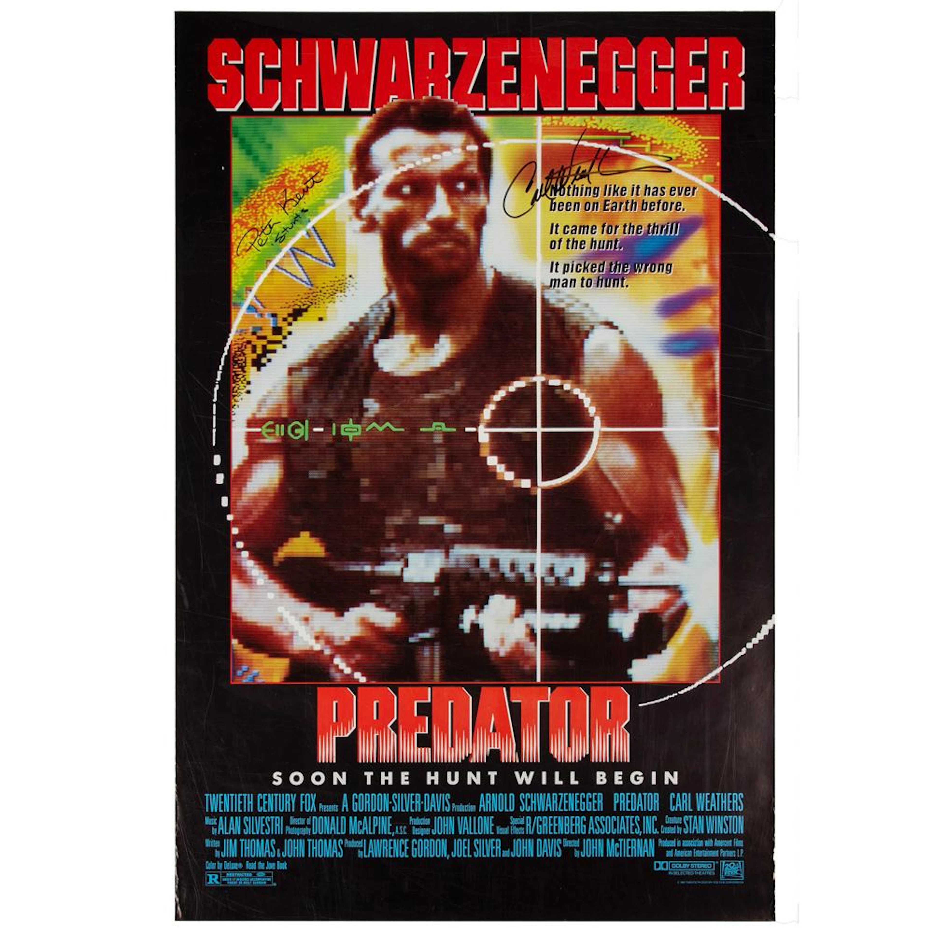 Predator | Carl Weathers And Peter Kent Signed Film Poster
