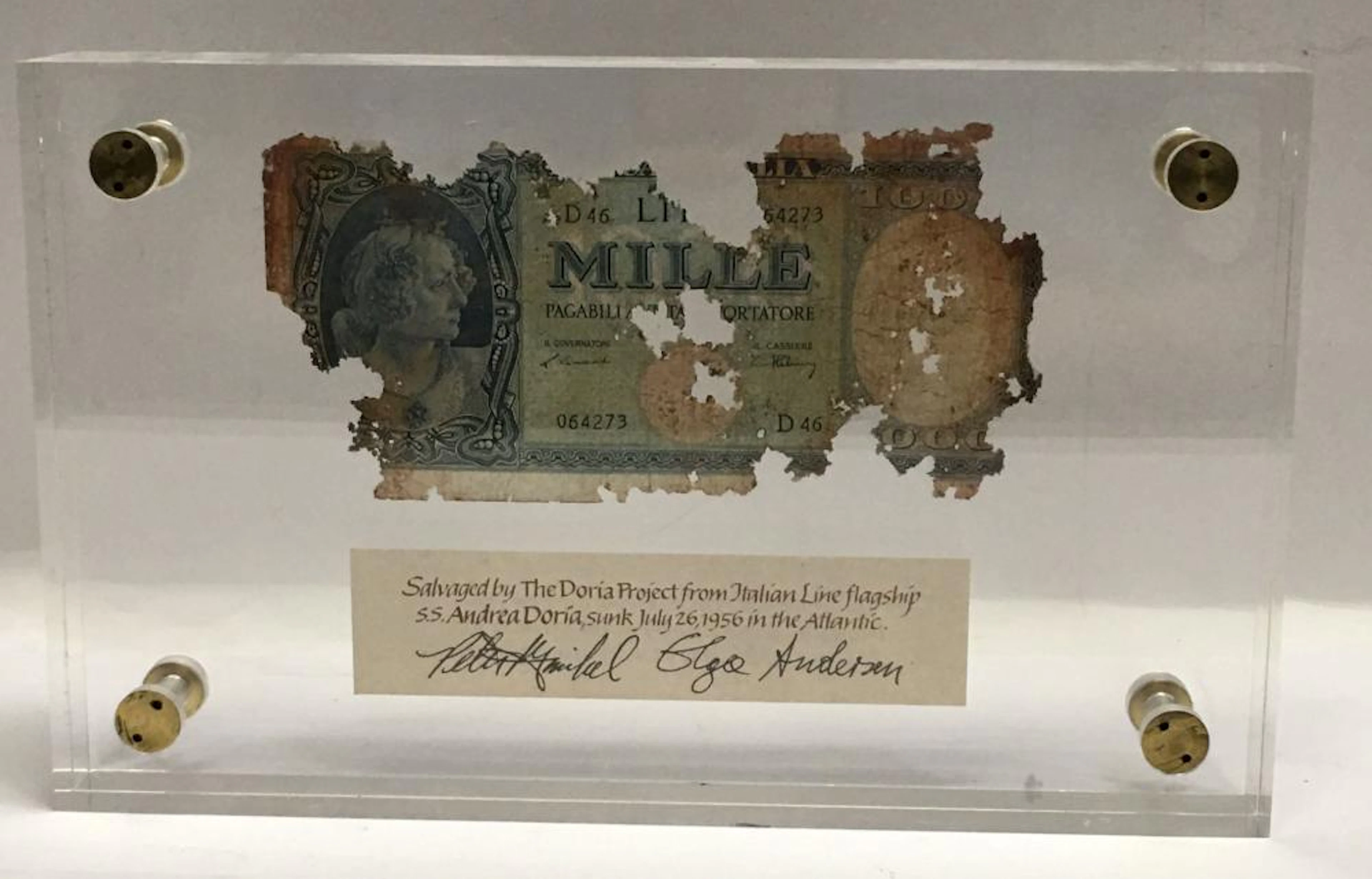 Andrea Doria Italian Lire Banknote