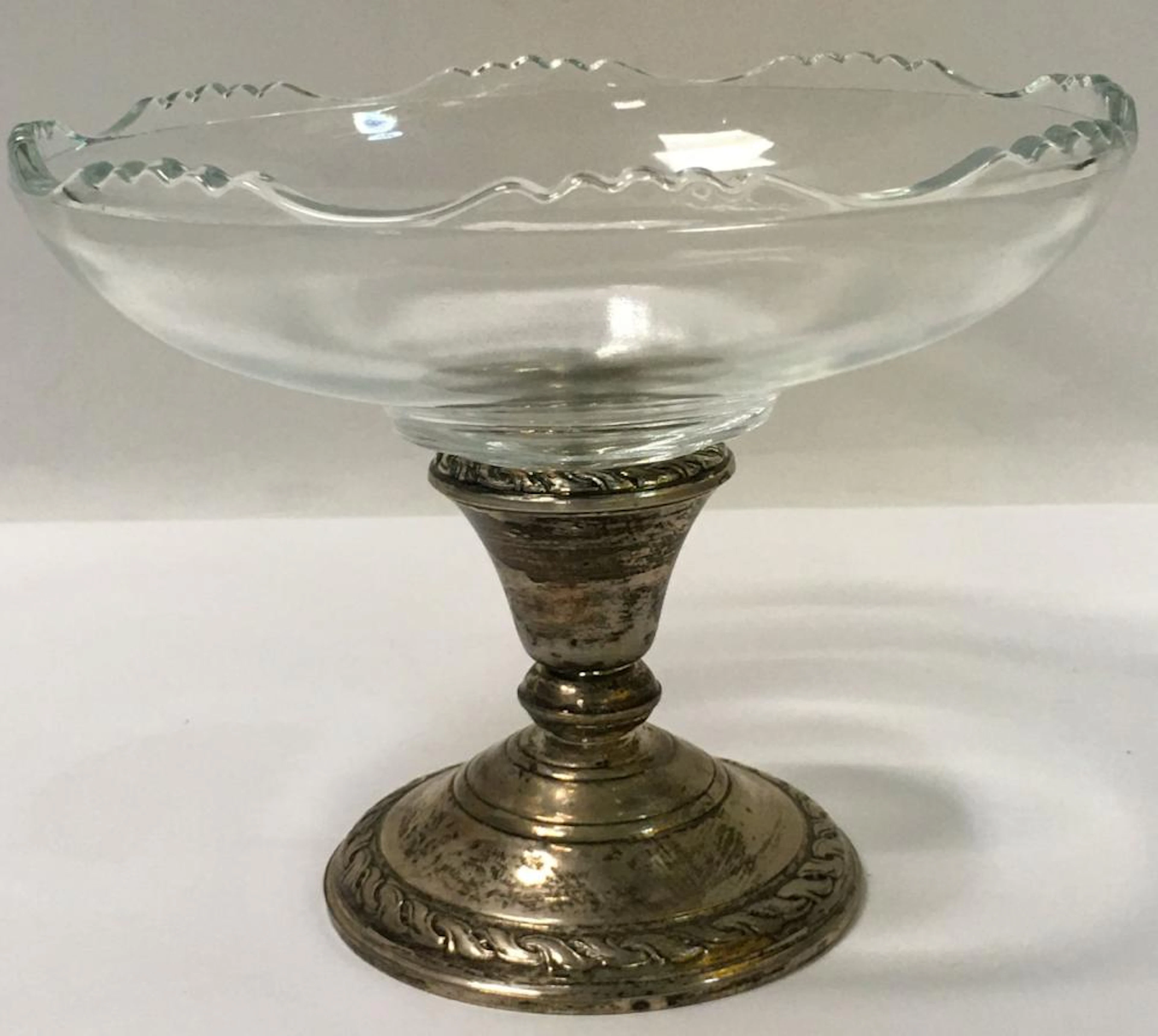 Amston Sterling Silver & Glass Compote