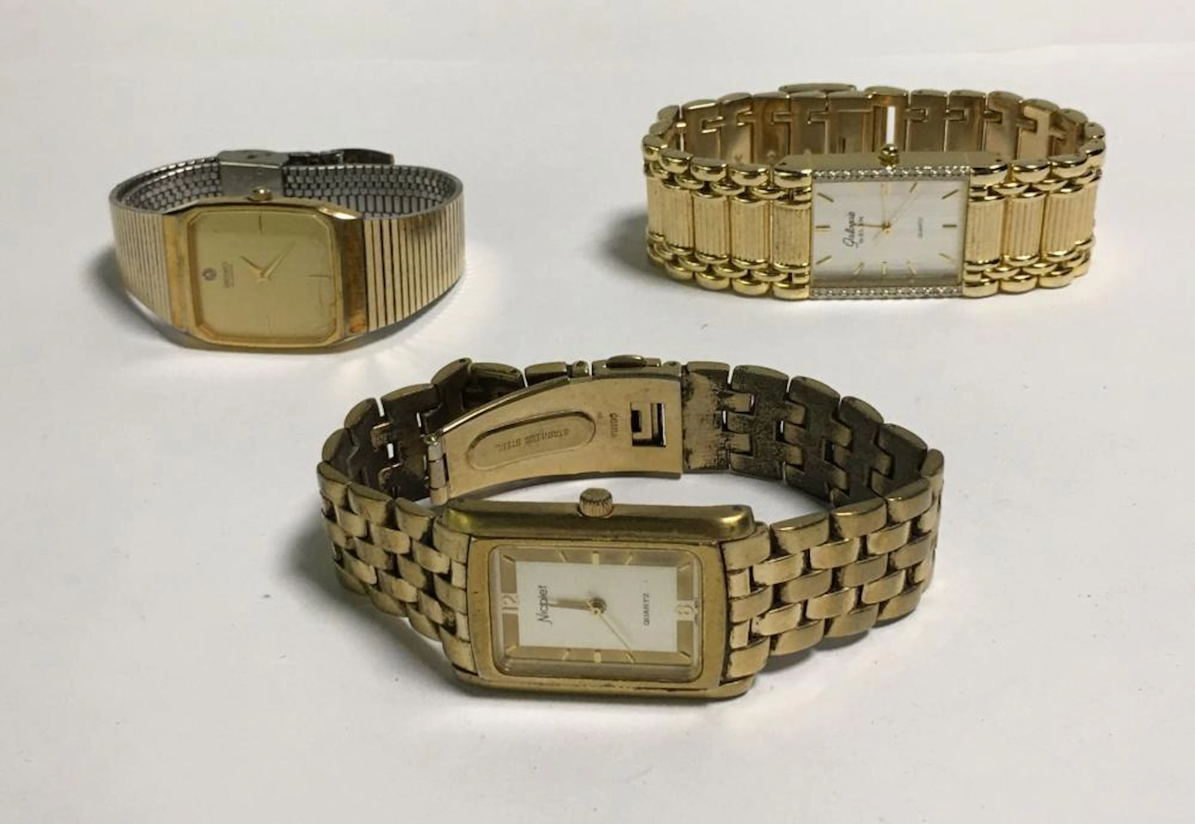 Group Of 3 Gold Tone Wrist Watches
